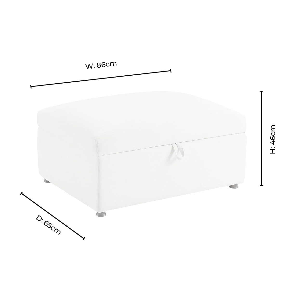 Clapham Storage Pouffe - Chenille Ivory - Image 10