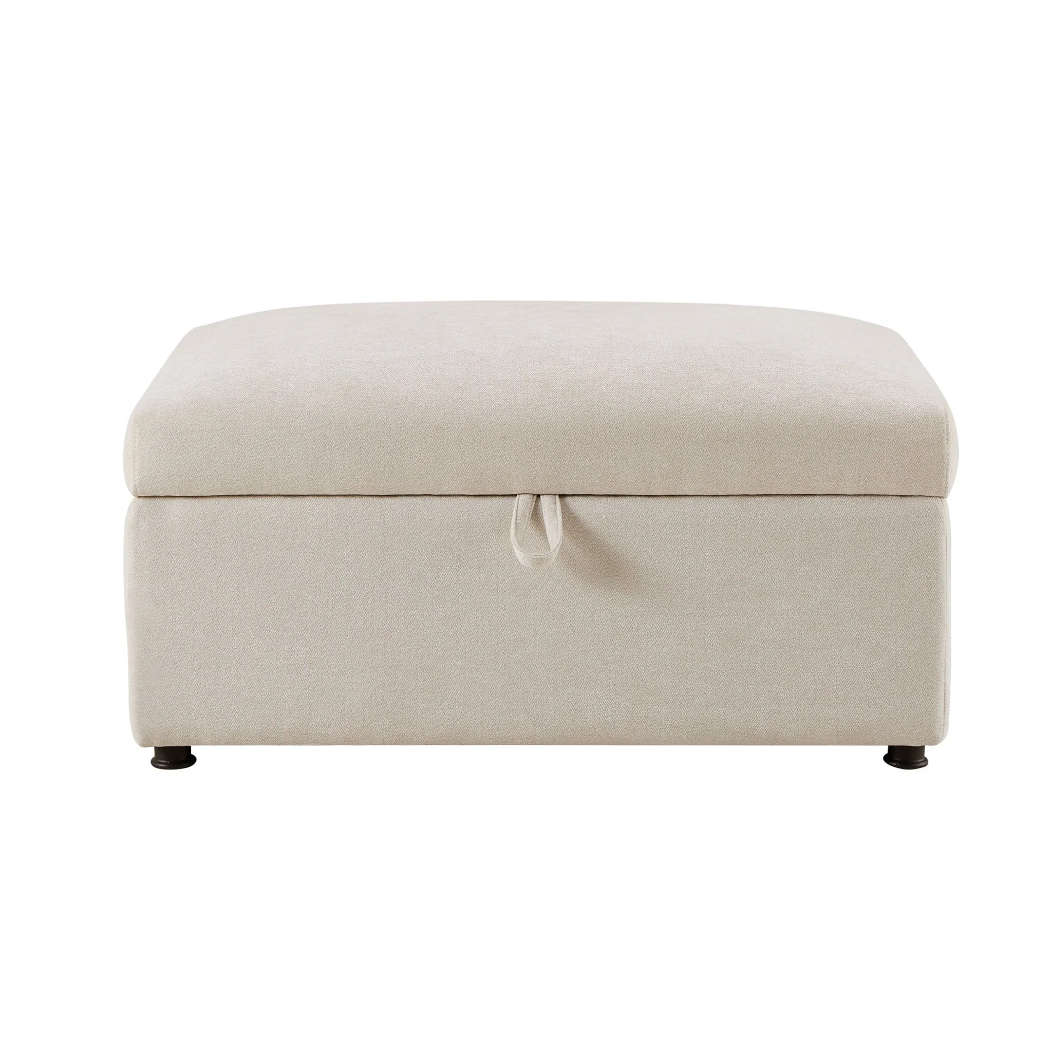 Clapham Storage Pouffe - Chenille Ivory - Image 3