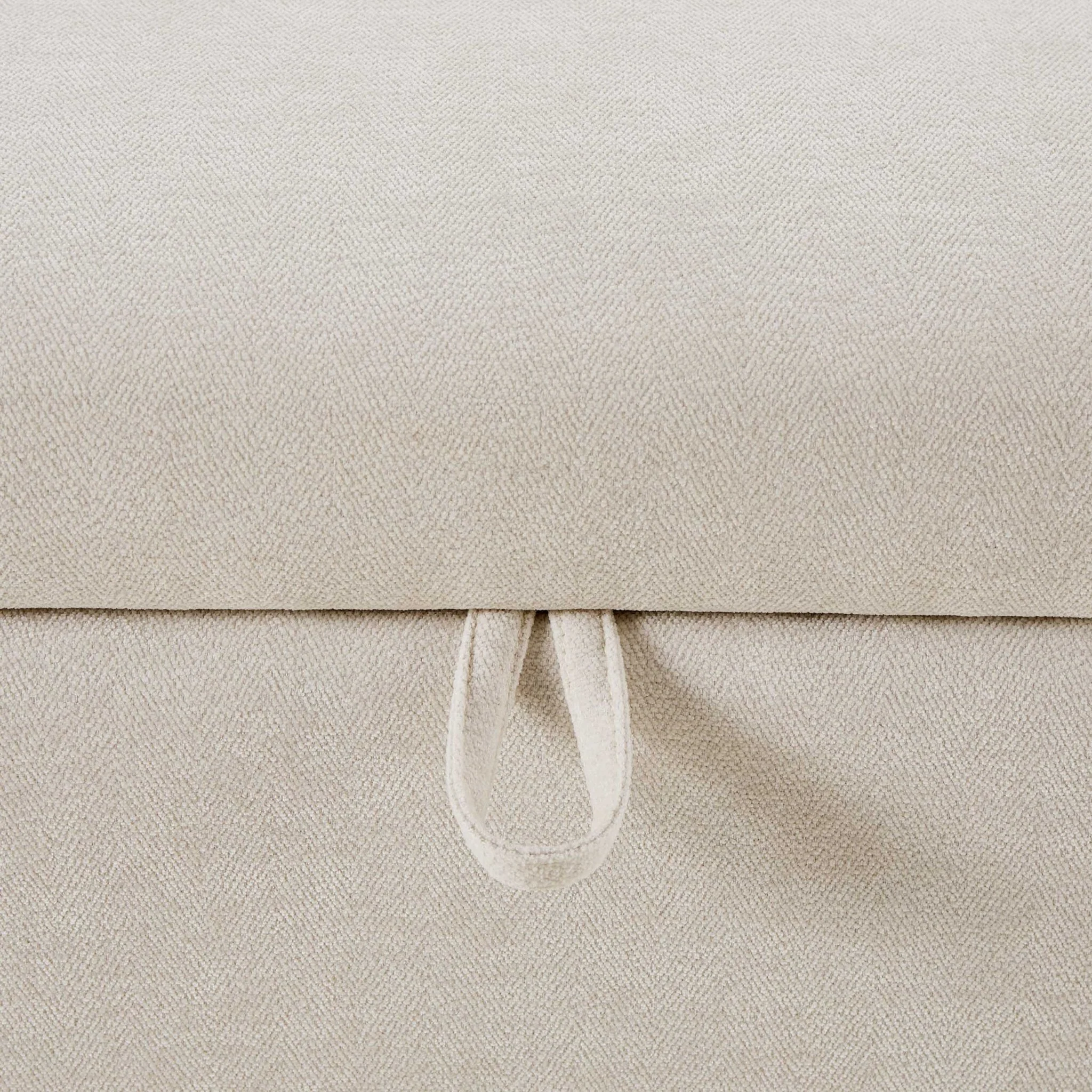 Clapham Storage Pouffe - Chenille Ivory - Image 8