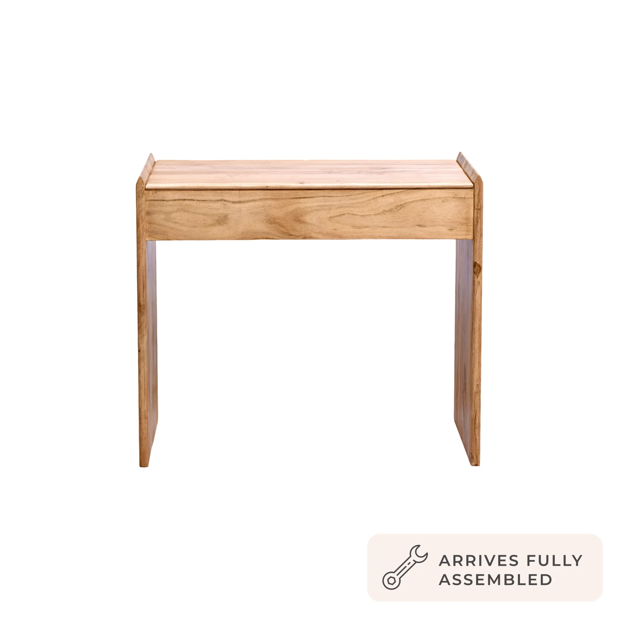 Cleo Acacia Wood Dressing Table Console - Light Wood - Image 5