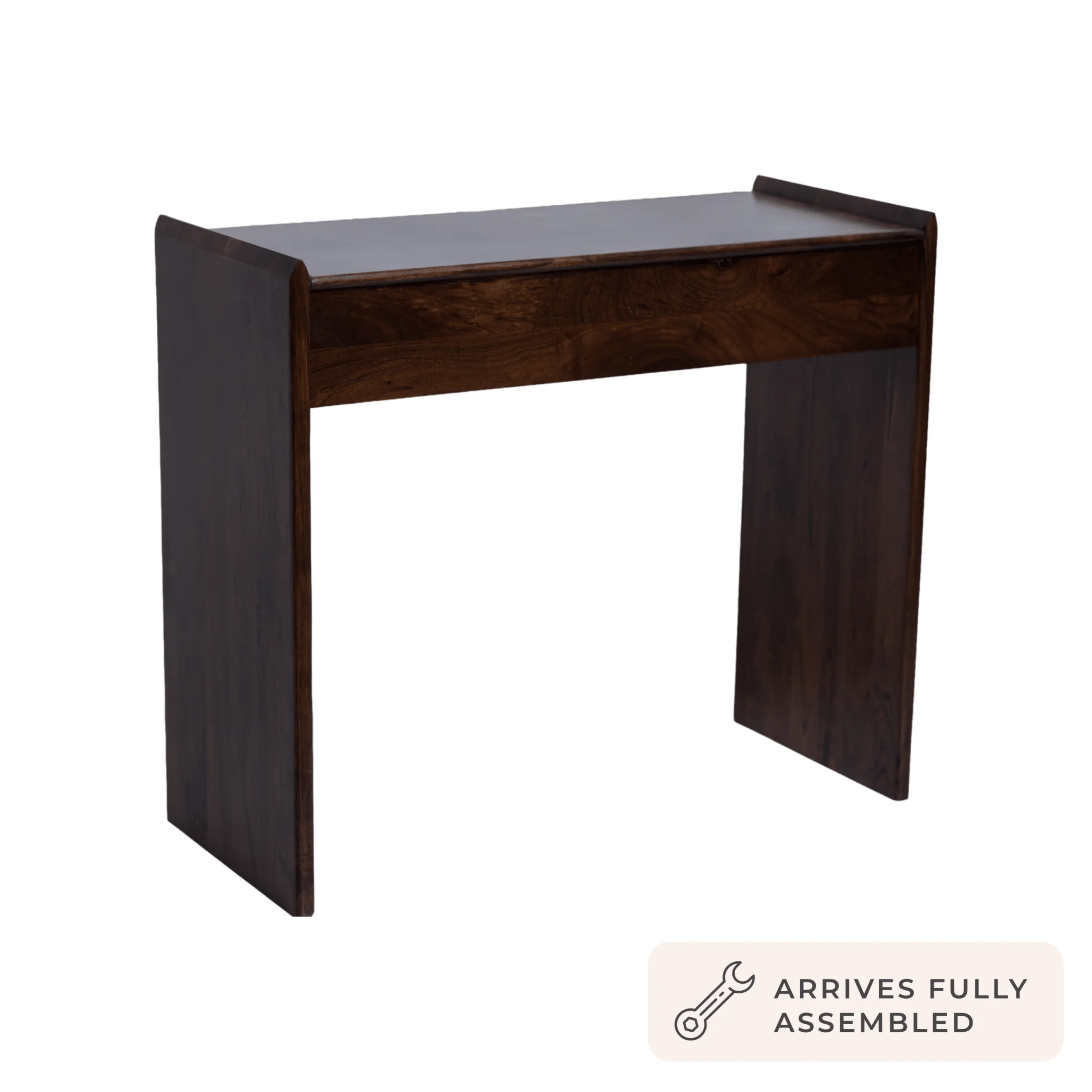 Cleo Acacia Wood Dressing Table Console - Walnut - Image 5