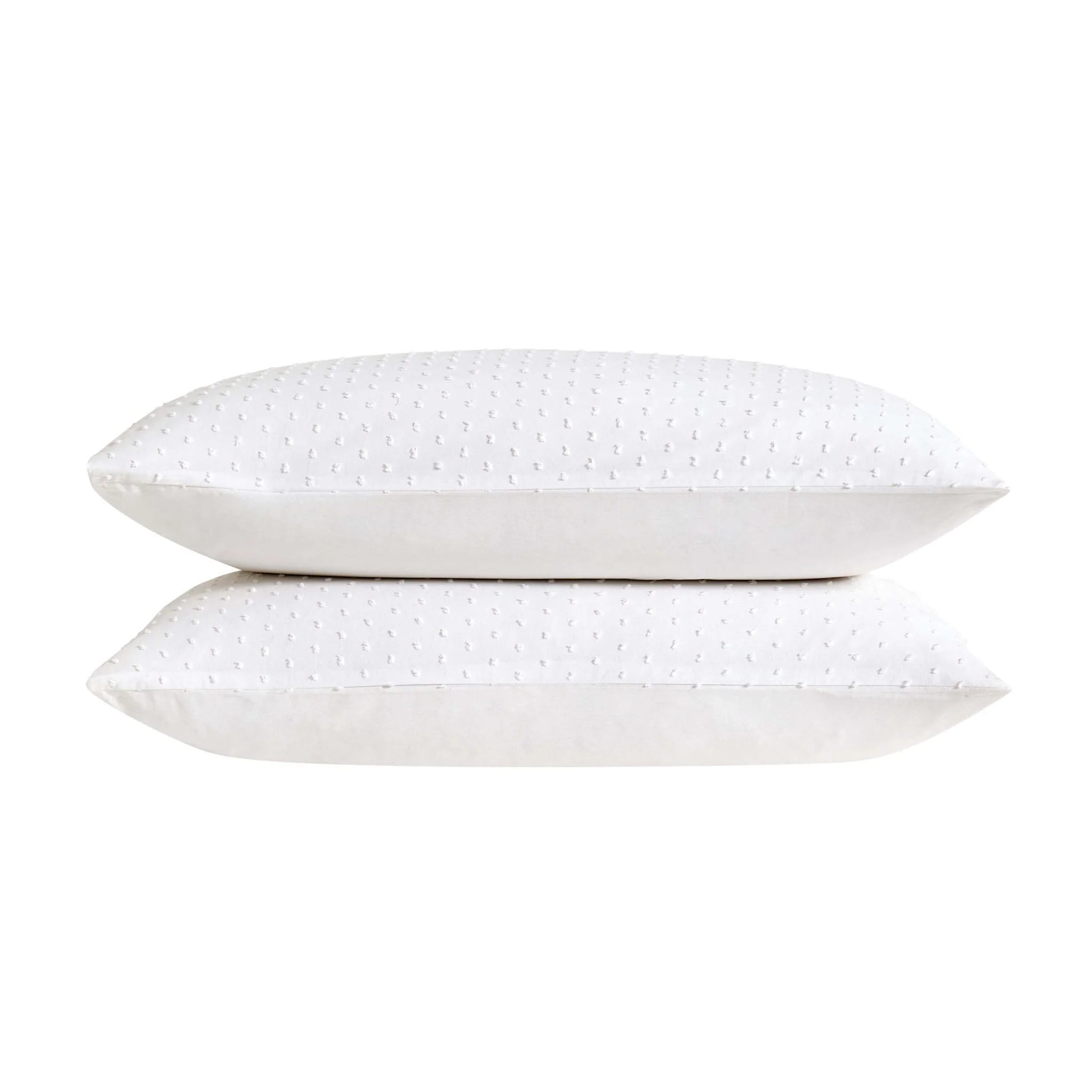 Clipped Jacquard Dobby 100% Cotton Duvet Cover & Pillowcase Set - White - Image 9