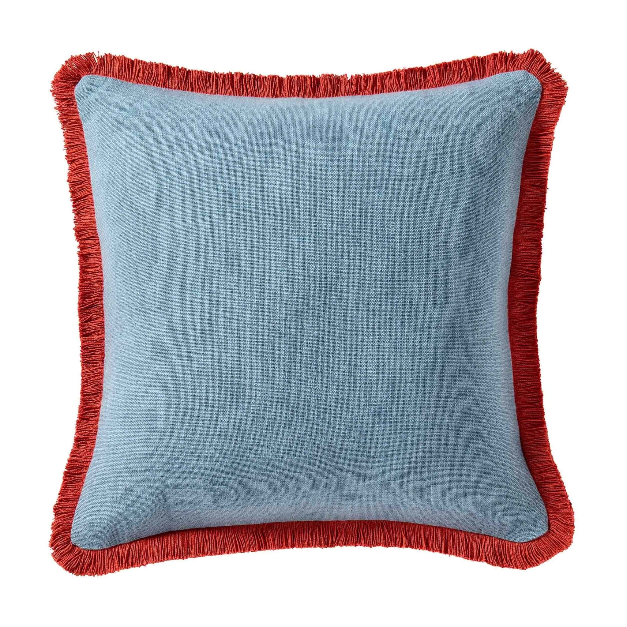 Contrast Edge Tufted Cushion Cover - Blue/ Red - Image 3