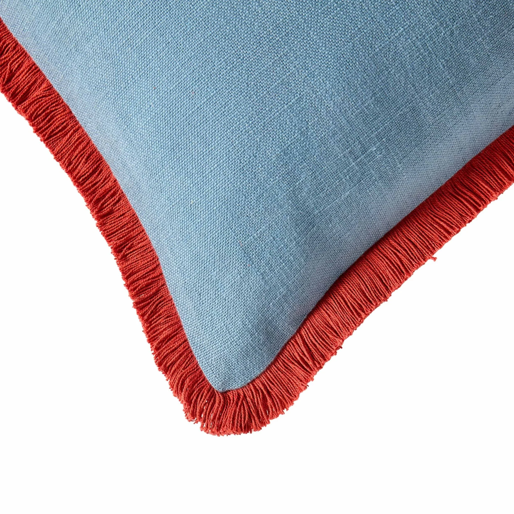 Contrast Edge Tufted Cushion Cover - Blue/ Red - Image 4
