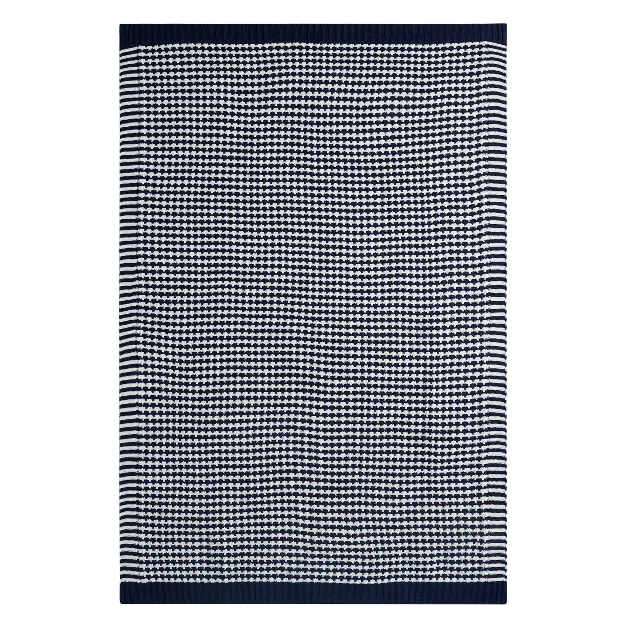 Contrast Pattern Knit Sofa Throw - Midnight - Image 5