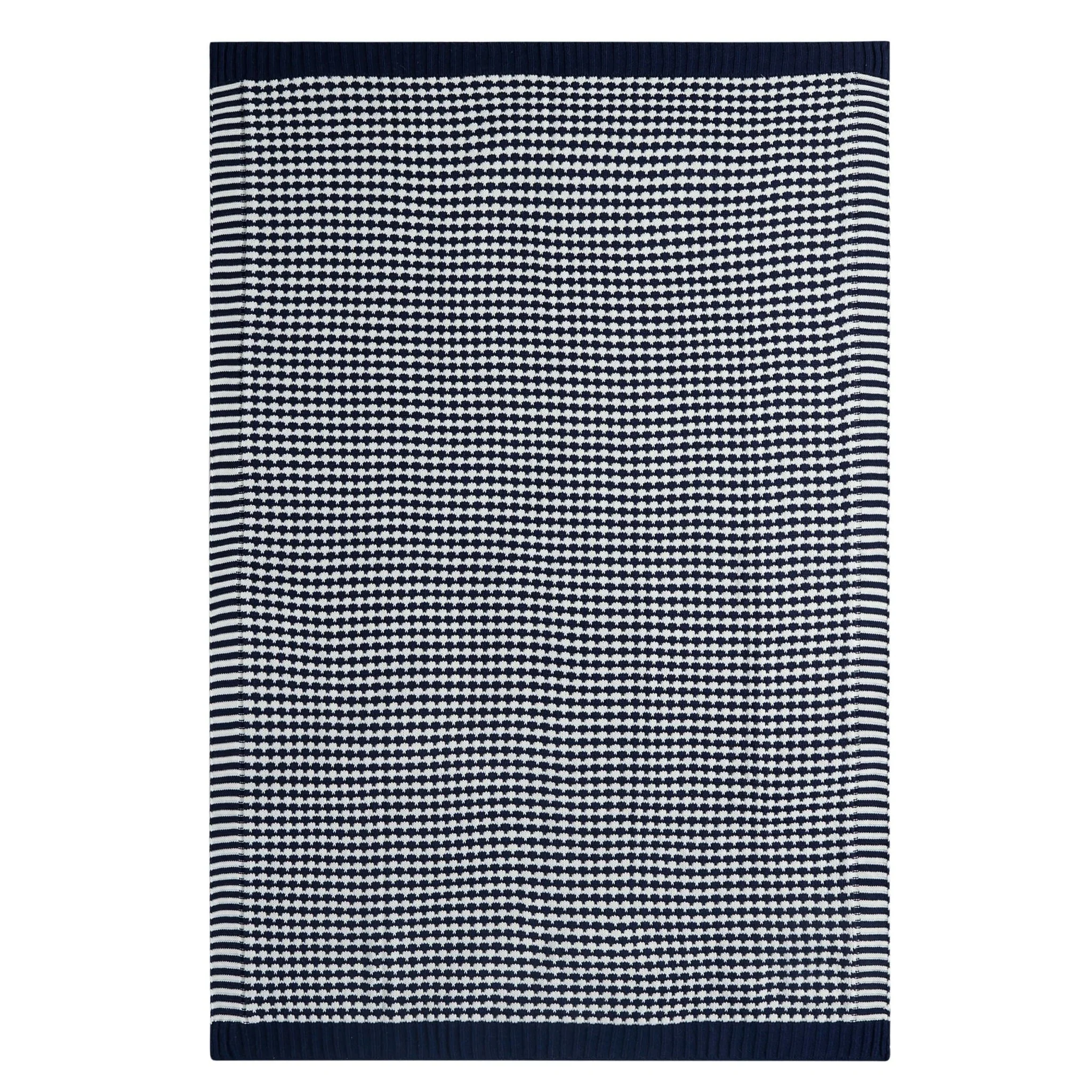 Contrast Pattern Knit Throw - Midnight - Image 4