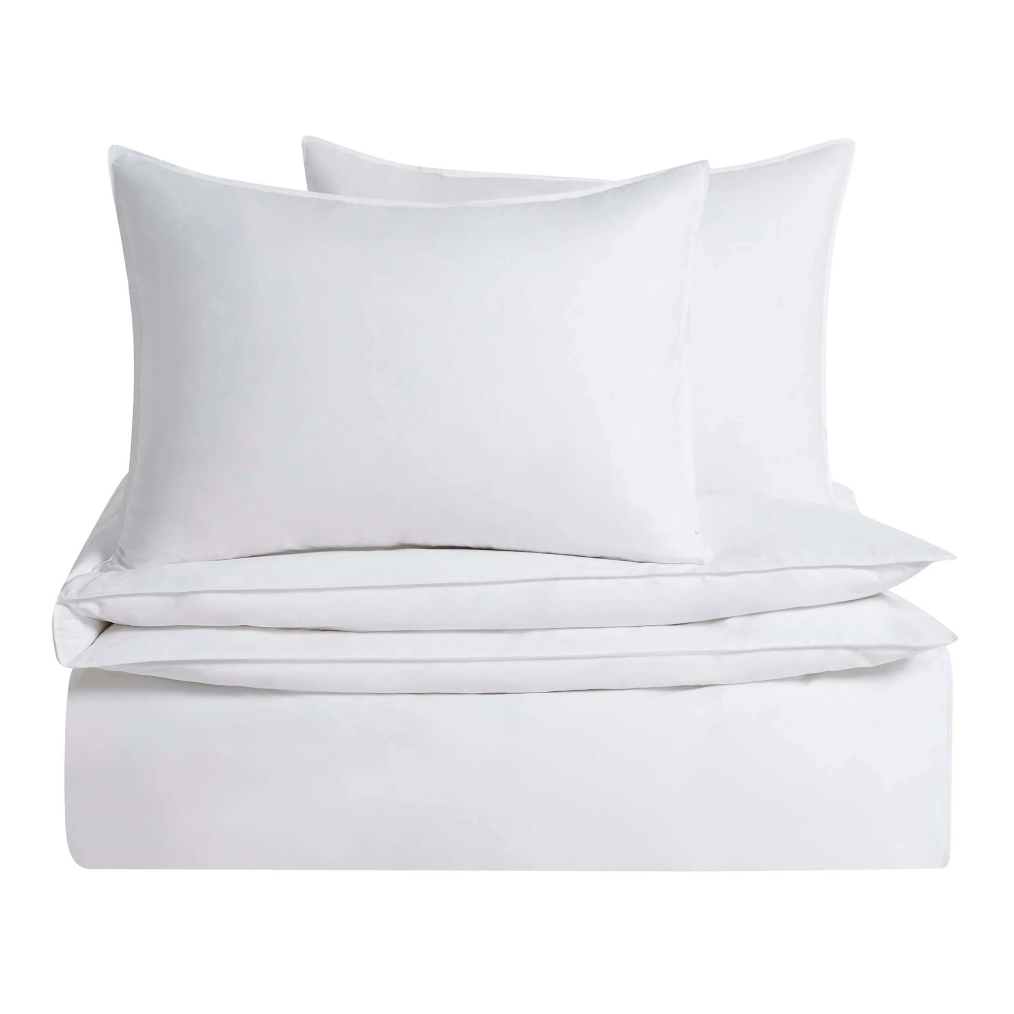 Cooling Cotton 180 Thread Count Duvet Cover, Pillowcase & Fitted Sheet Set - White - Image 10