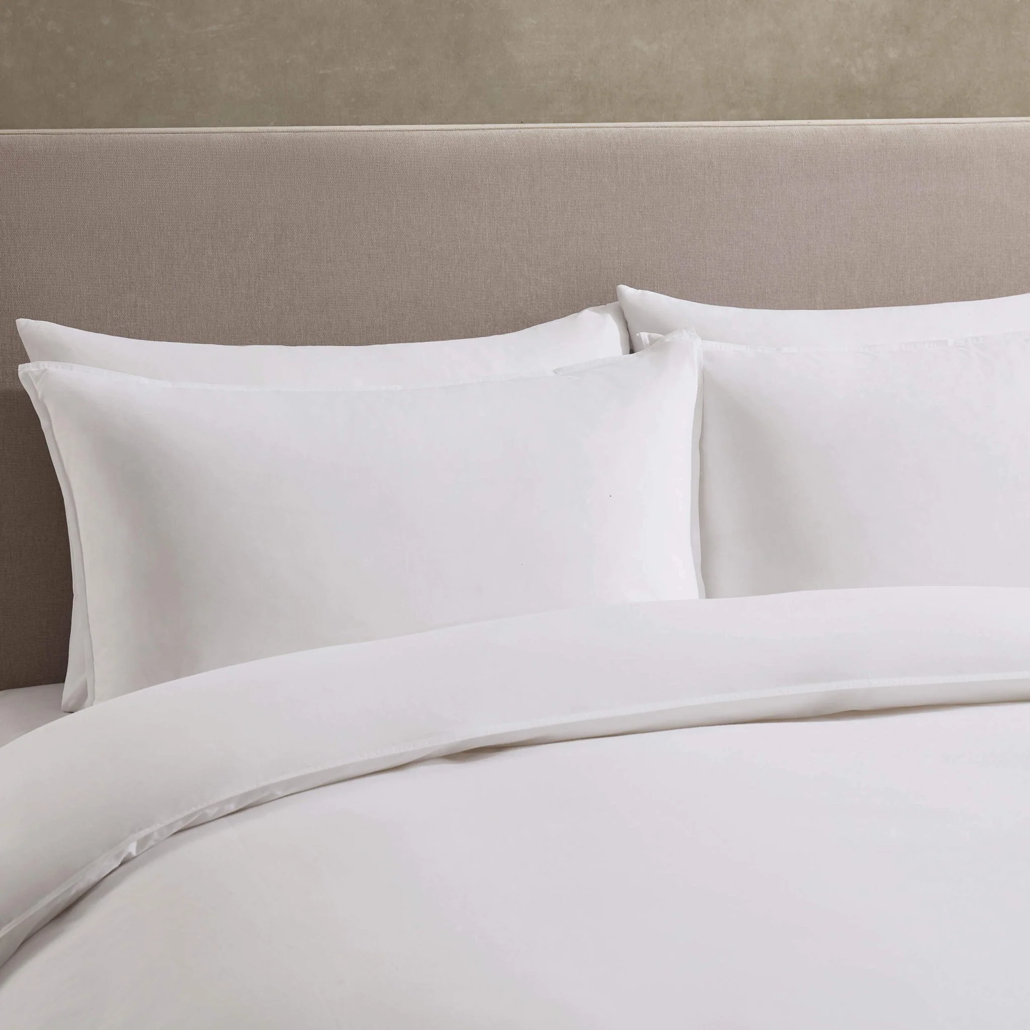 Cooling Cotton 180 Thread Count Duvet Cover, Pillowcase & Fitted Sheet Set - White - Image 3
