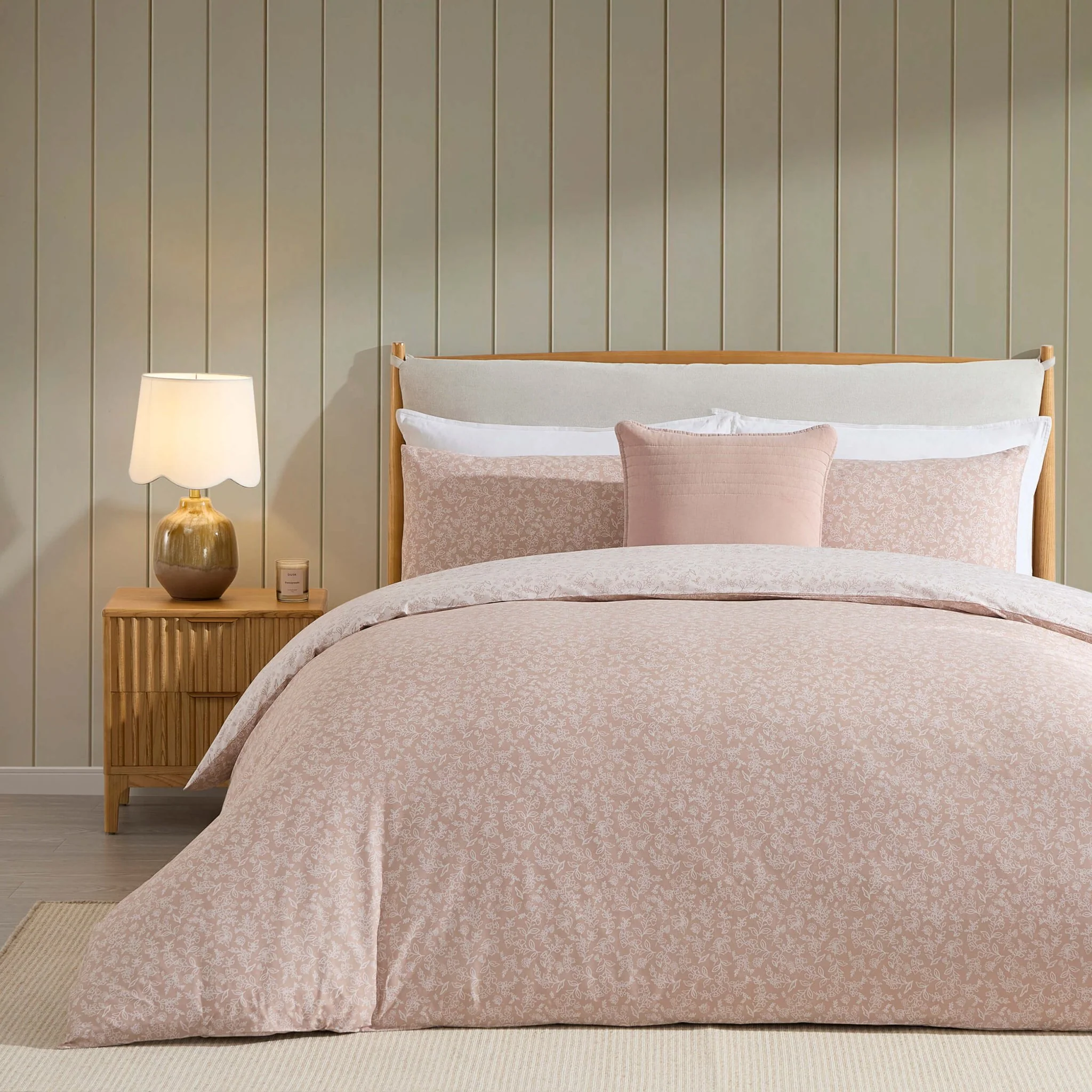 Corinne 100% Cotton Reversible Duvet Cover & Pillowcase Set - Natural - Image 3