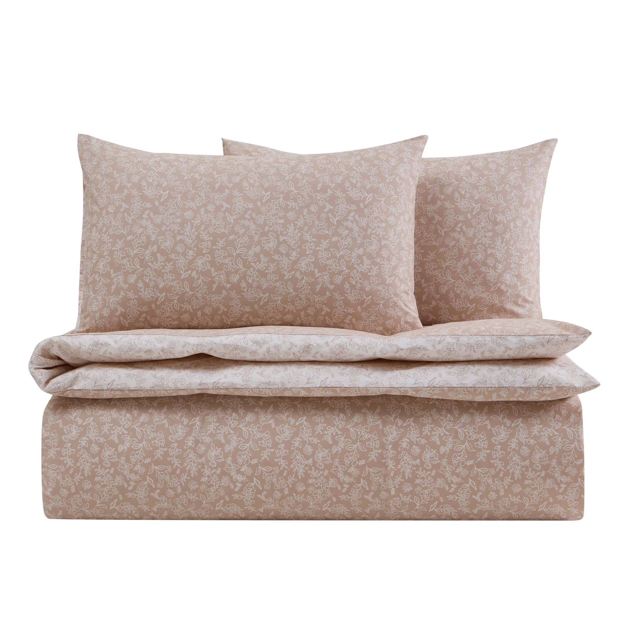 Corinne 100% Cotton Reversible Duvet Cover & Pillowcase Set - Natural - Image 5