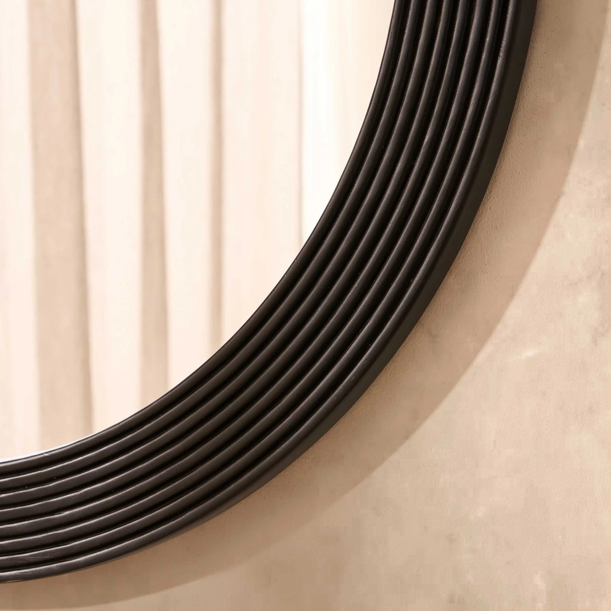 Cyrus Circle Wood Mirror - Black - Image 2