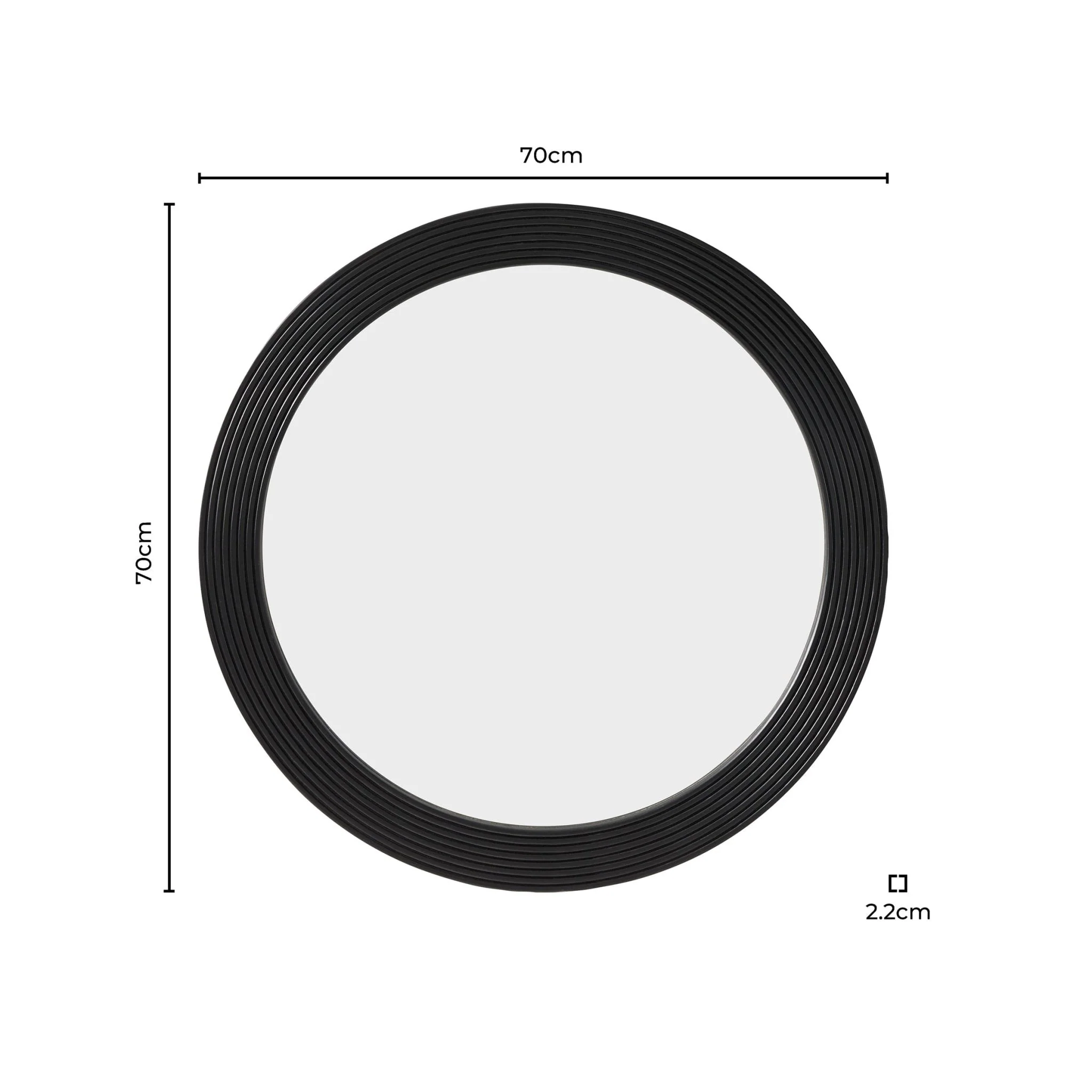 Cyrus Circle Wood Mirror - Black - Image 4