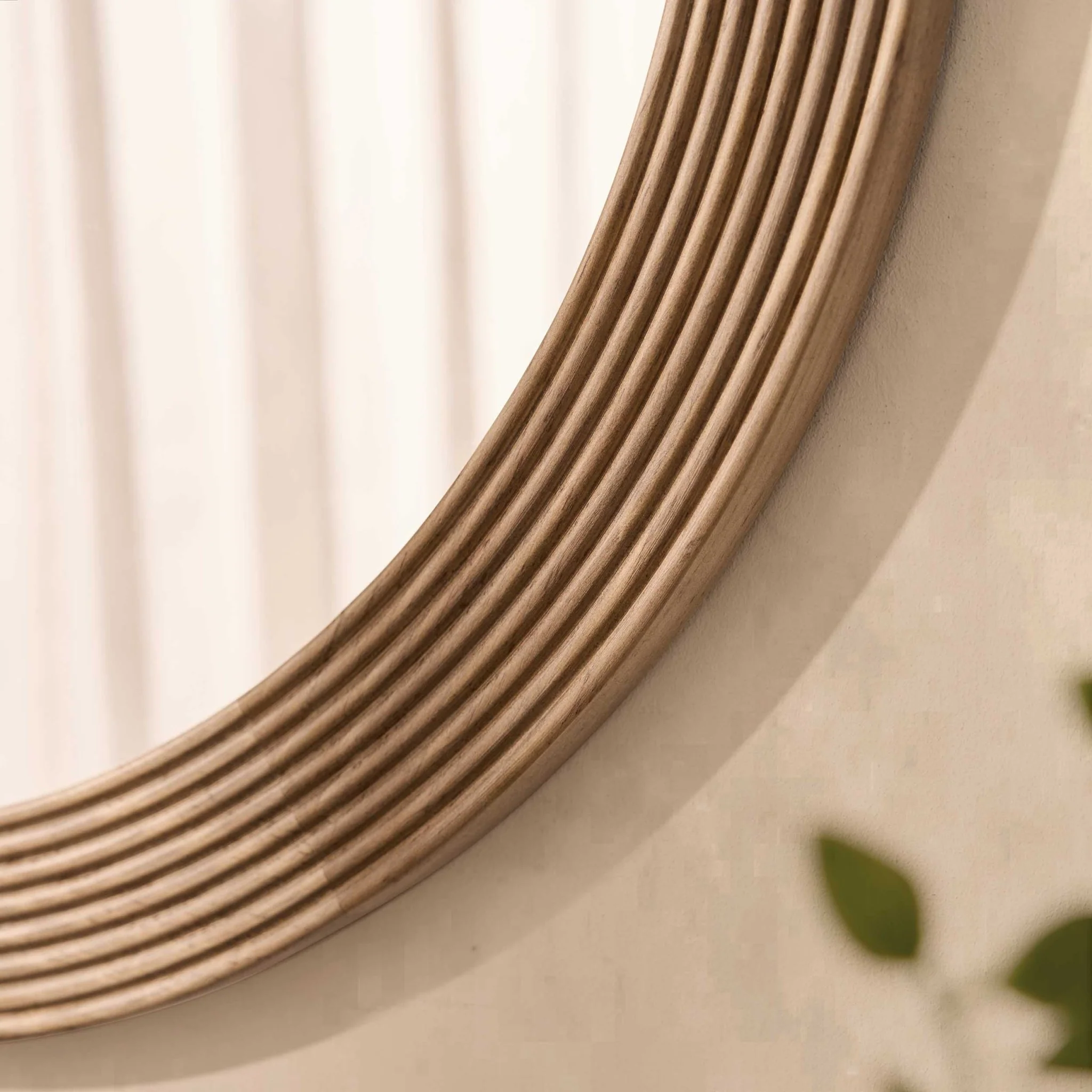 Cyrus Circle Wood Mirror - Light Wood - Image 2