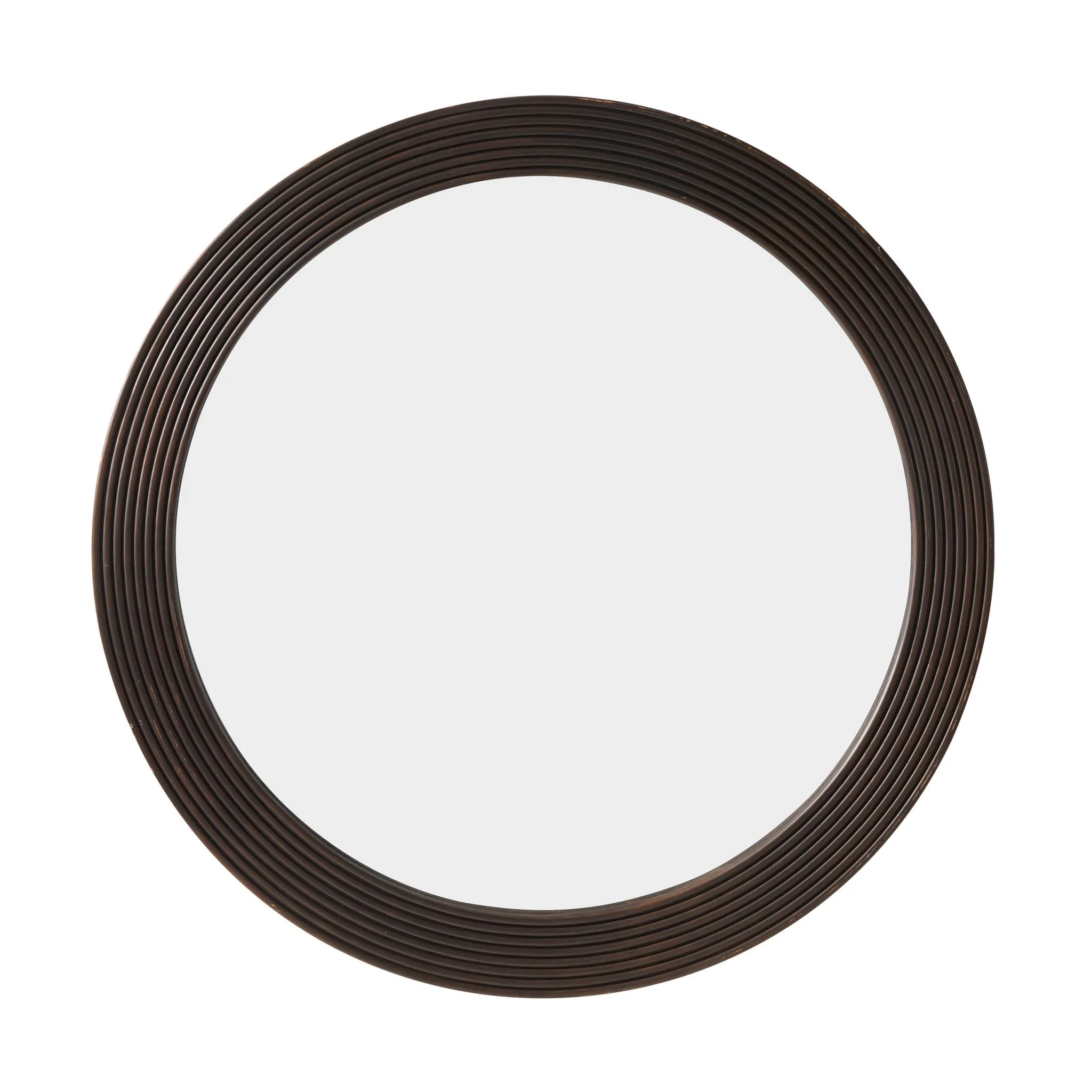 Cyrus Circle Wood Mirror - Walnut - Image 3
