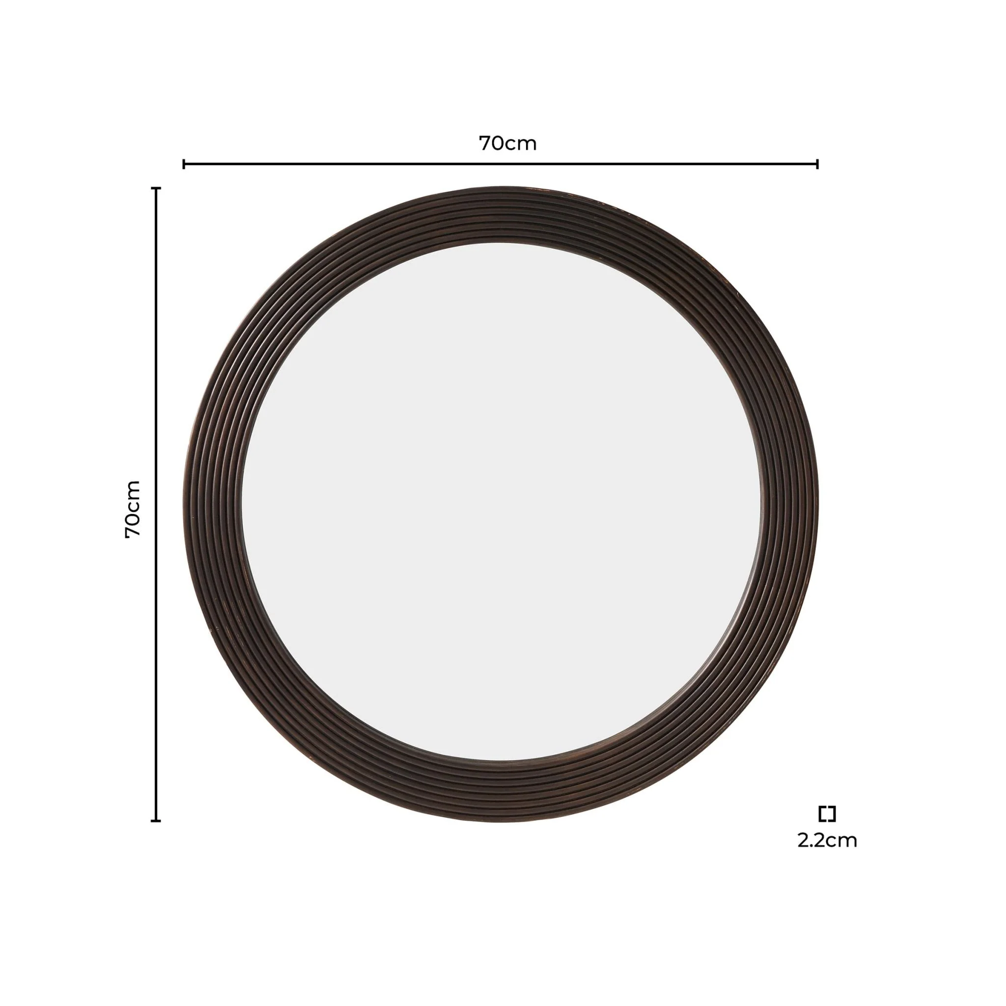 Cyrus Circle Wood Mirror - Walnut - Image 4