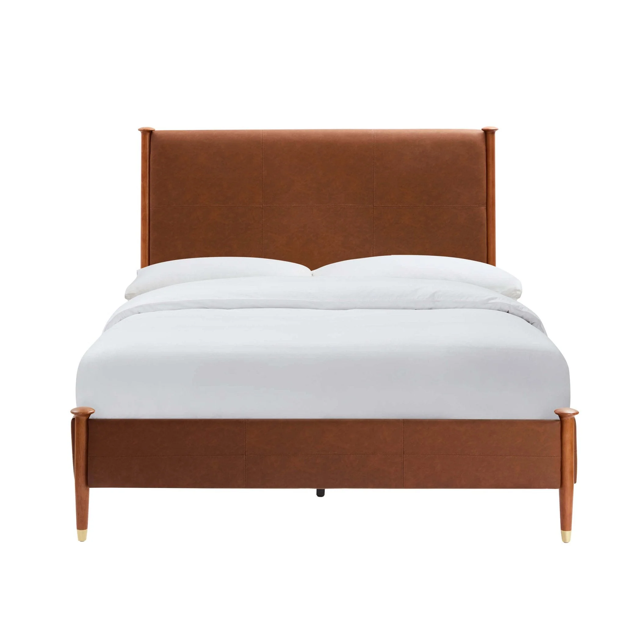 Dallas Bed Frame - Faux Leather Tan - Image 10
