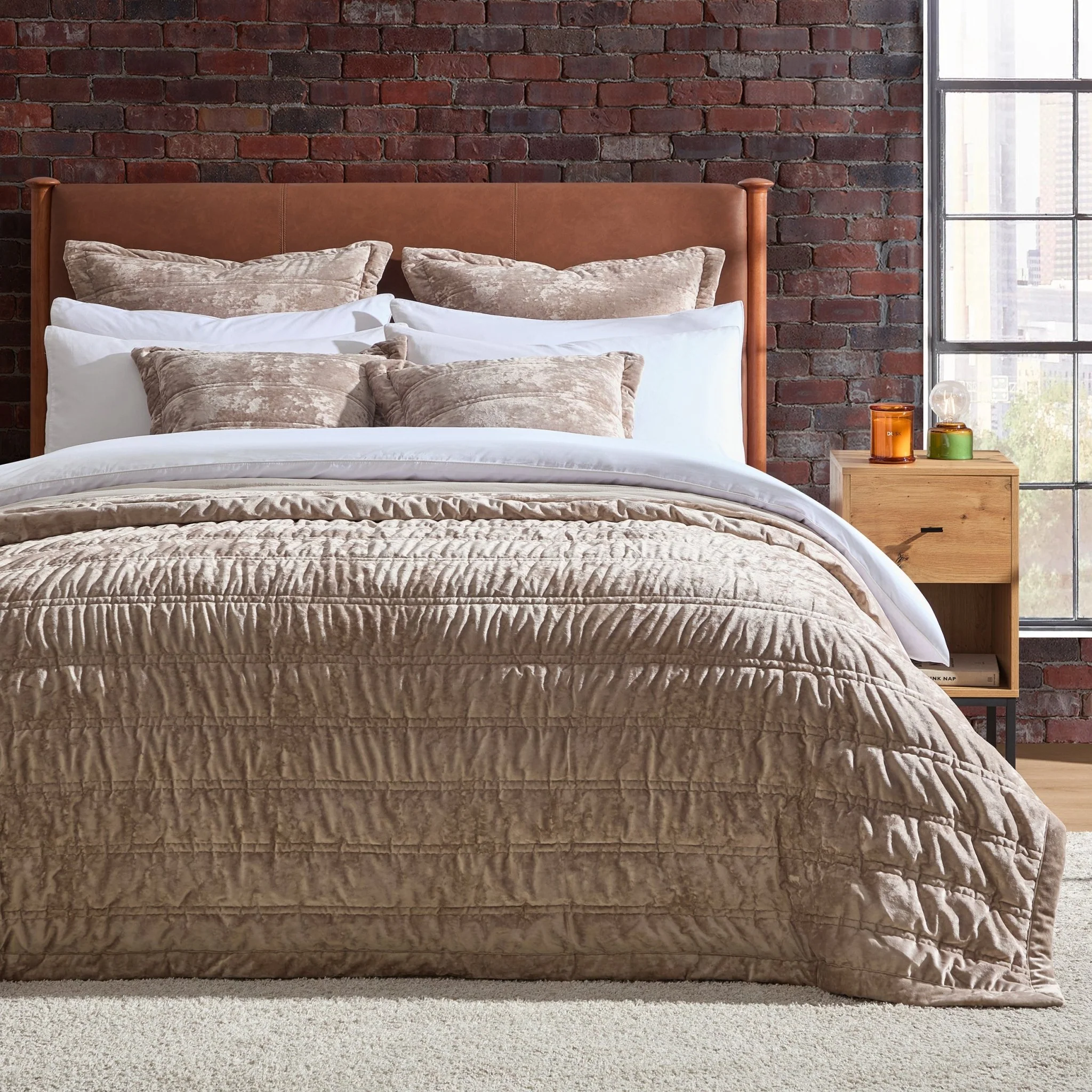 Dallas Bed Frame - Faux Leather Tan - Image 2
