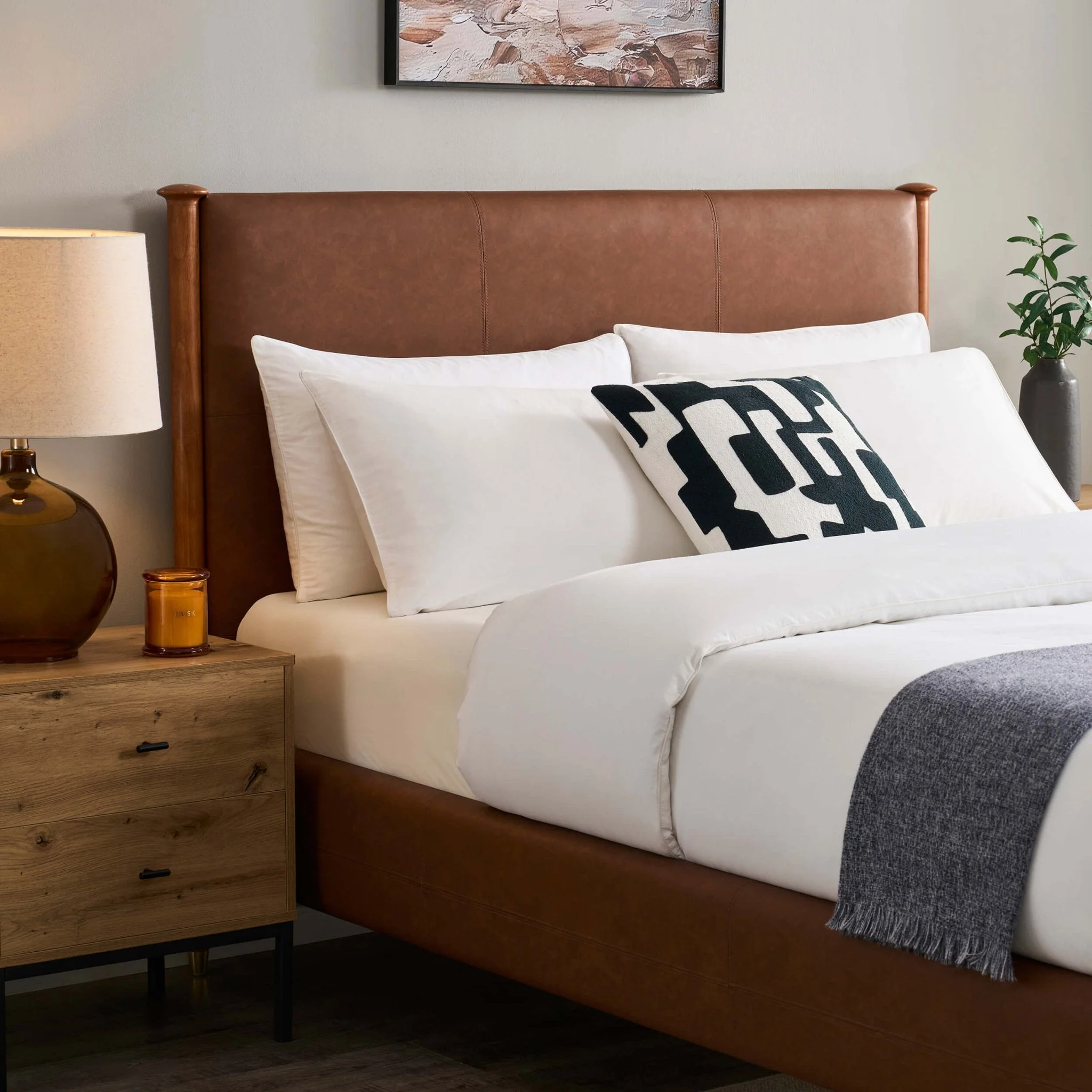 Dallas Bed Frame - Faux Leather Tan - Image 4