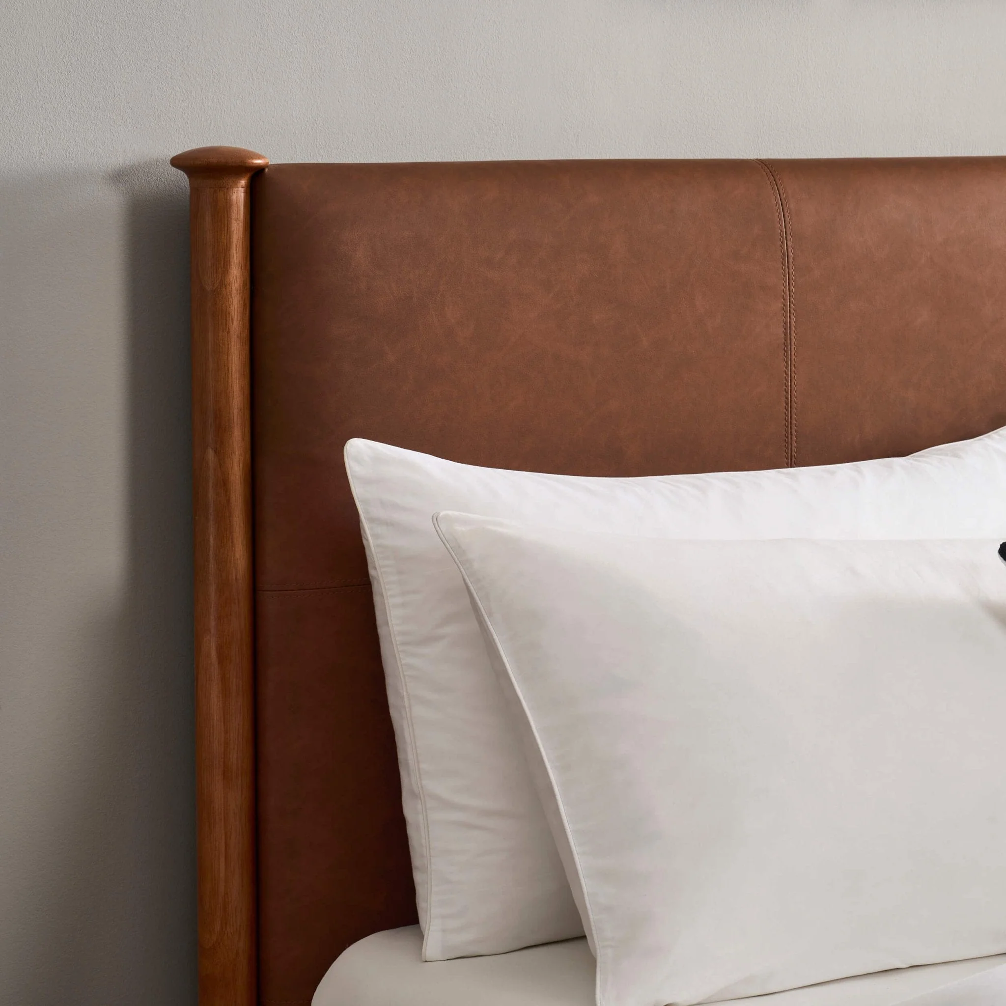 Dallas Bed Frame - Faux Leather Tan - Image 5
