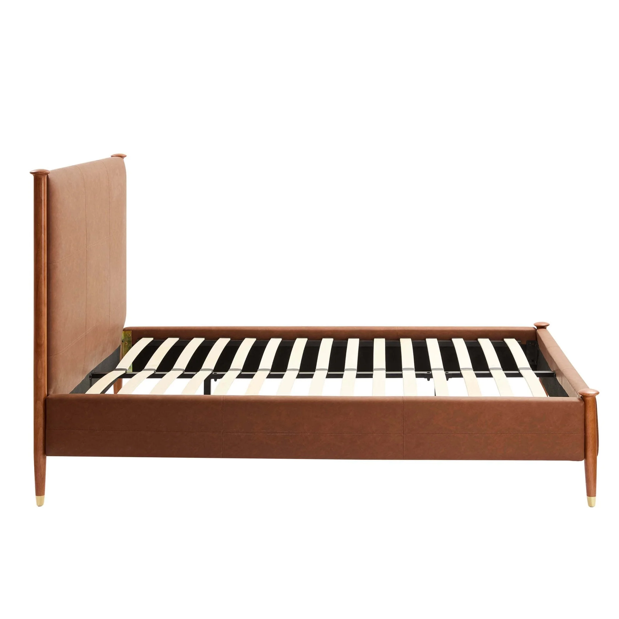 Dallas Bed Frame - Faux Leather Tan - Image 8