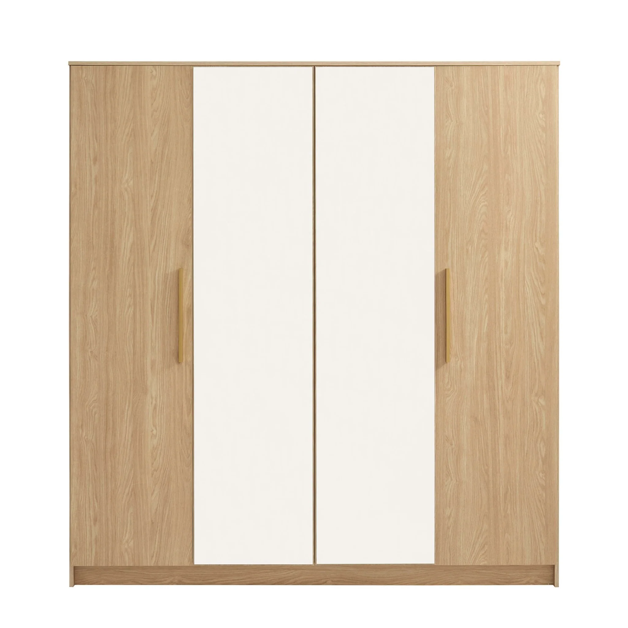 Darcey 4 Door Wardrobe - Light Wood - Image 5