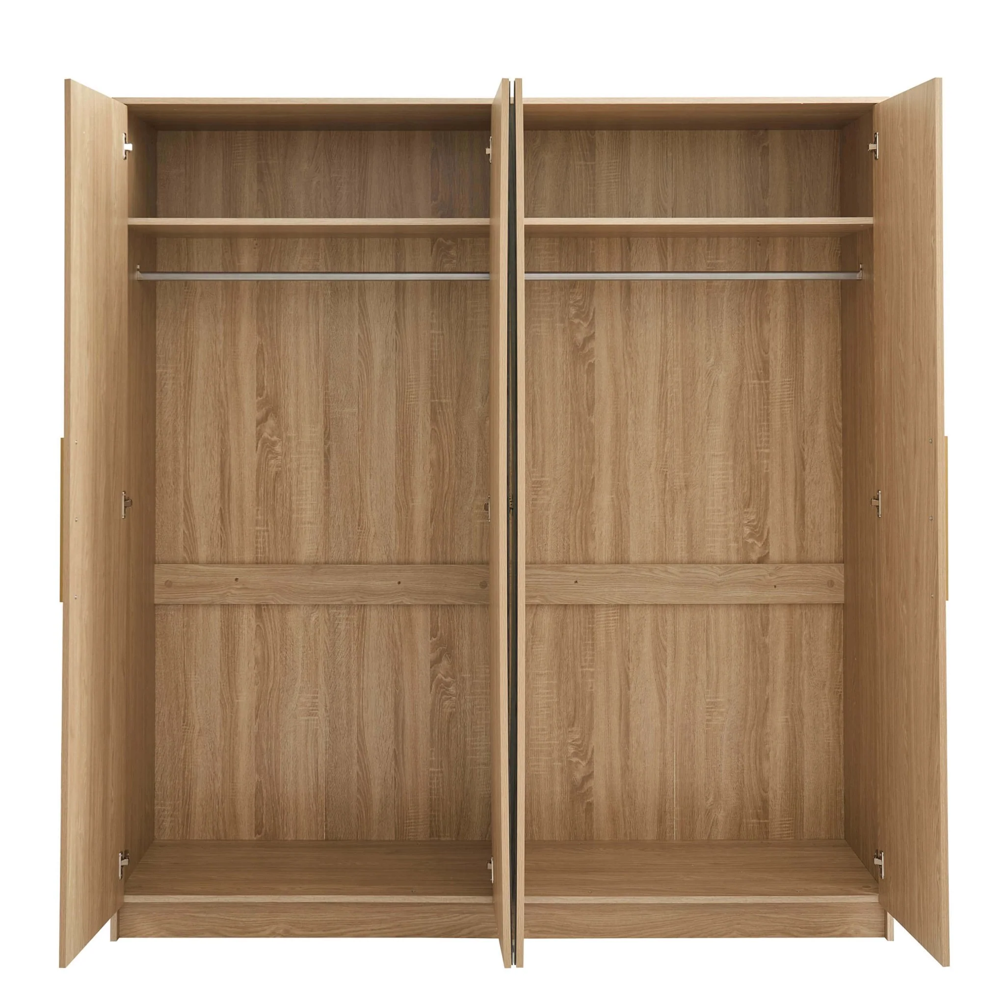 Darcey 4 Door Wardrobe - Light Wood - Image 7