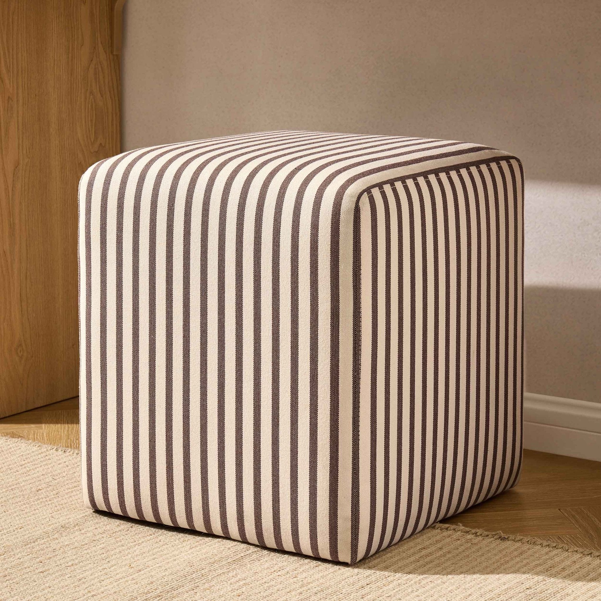 Delilah Pouffe - Chocolate Stripe - Image 2