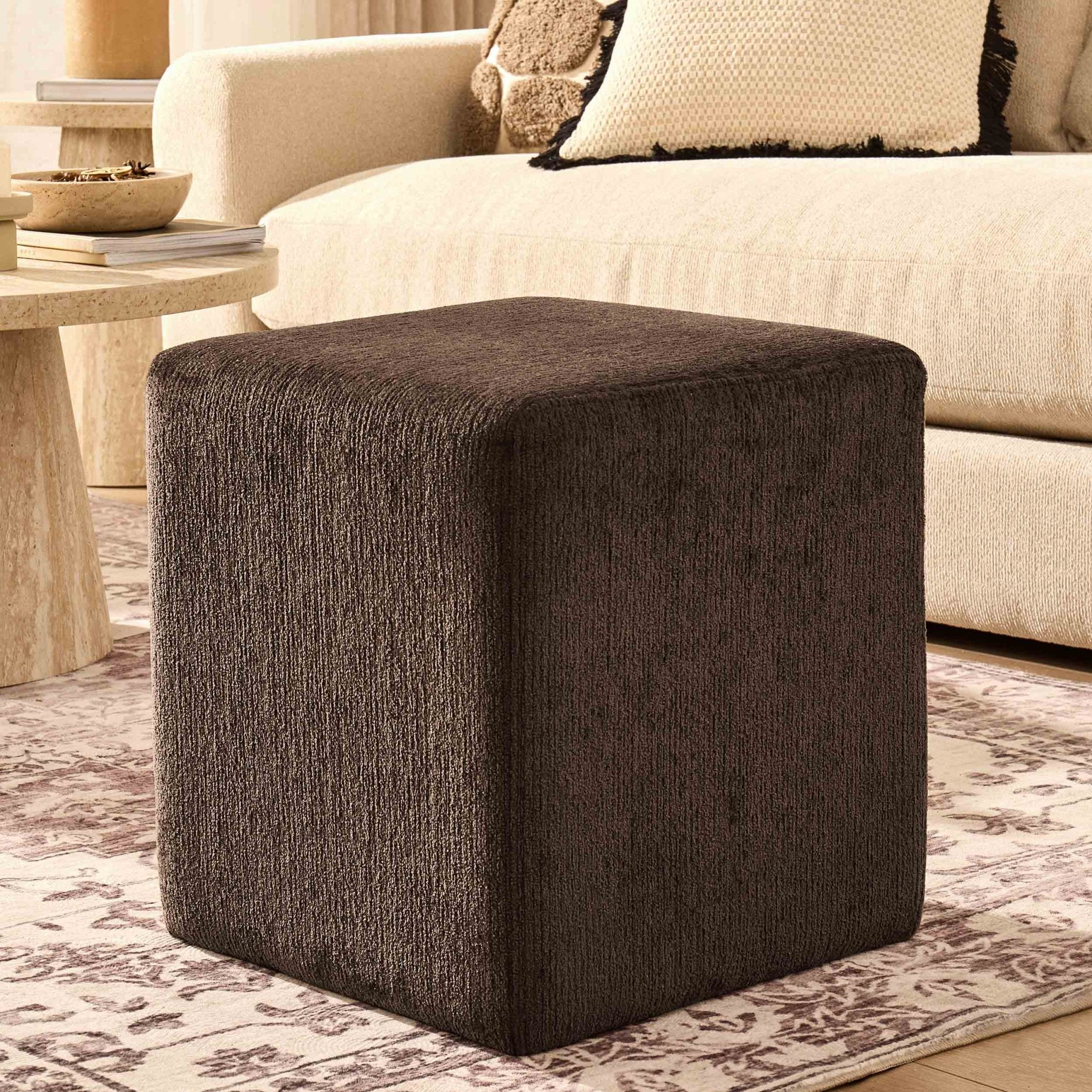 Delilah Pouffe - Textured Cappuccino - Image 2