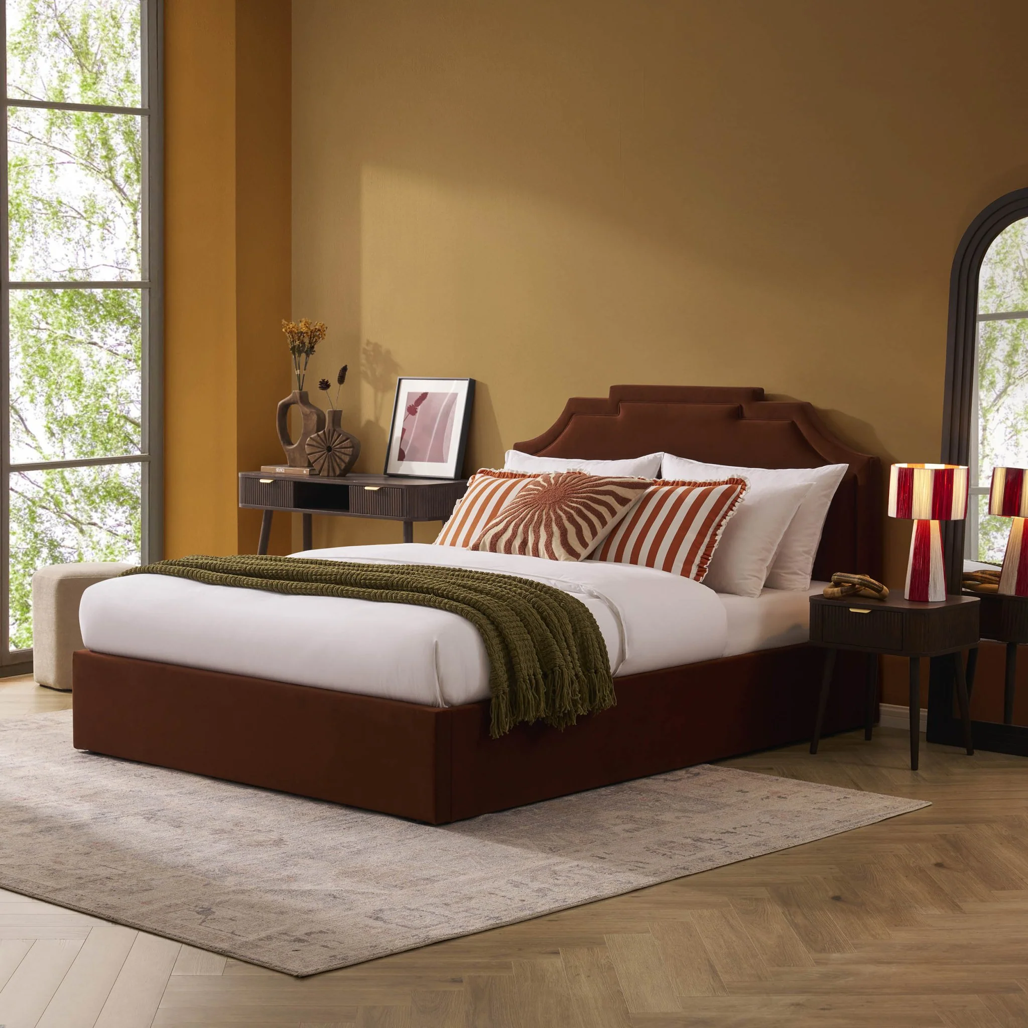 Delphi Ottoman Storage Bed - Terracotta - Image 4