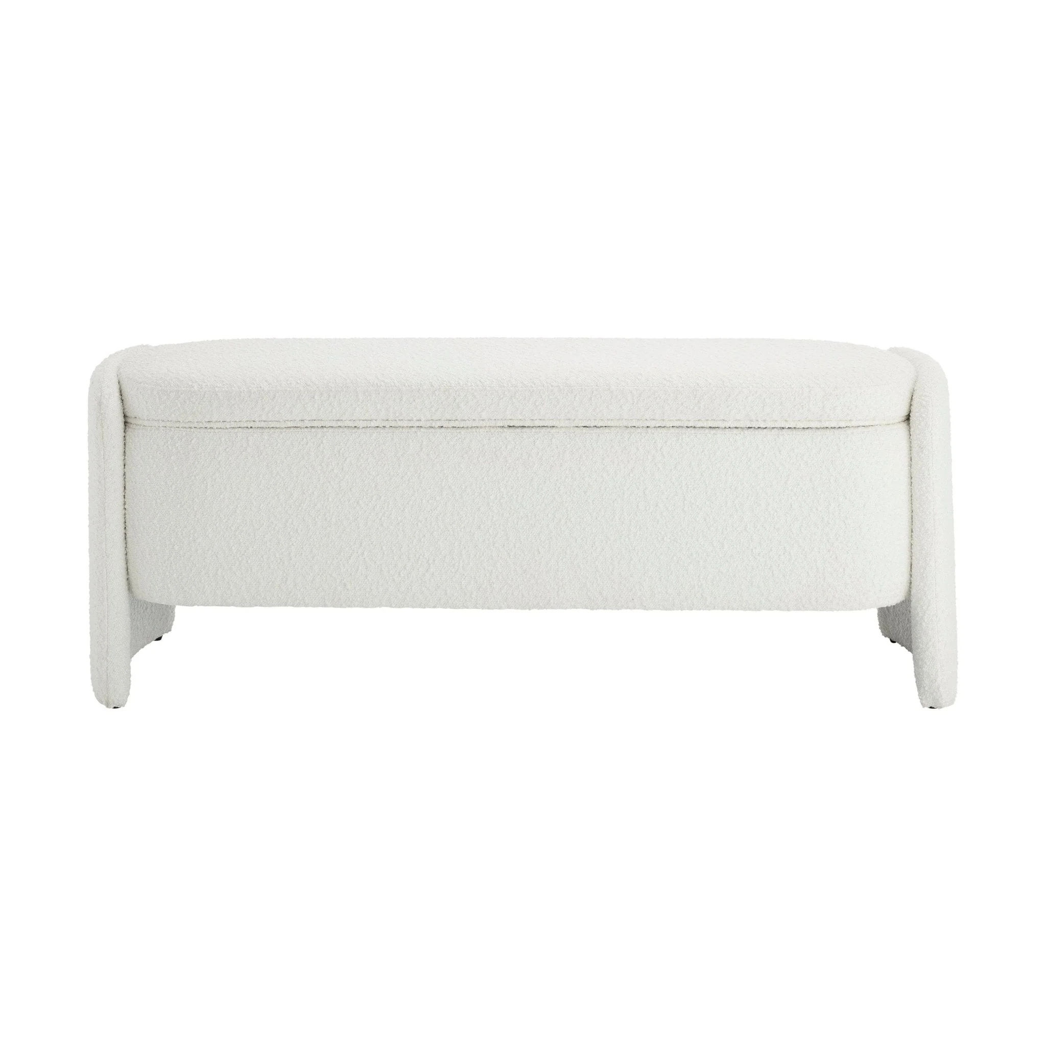 Didsbury Boucle Curved Storage Bench - Off White - Image 2