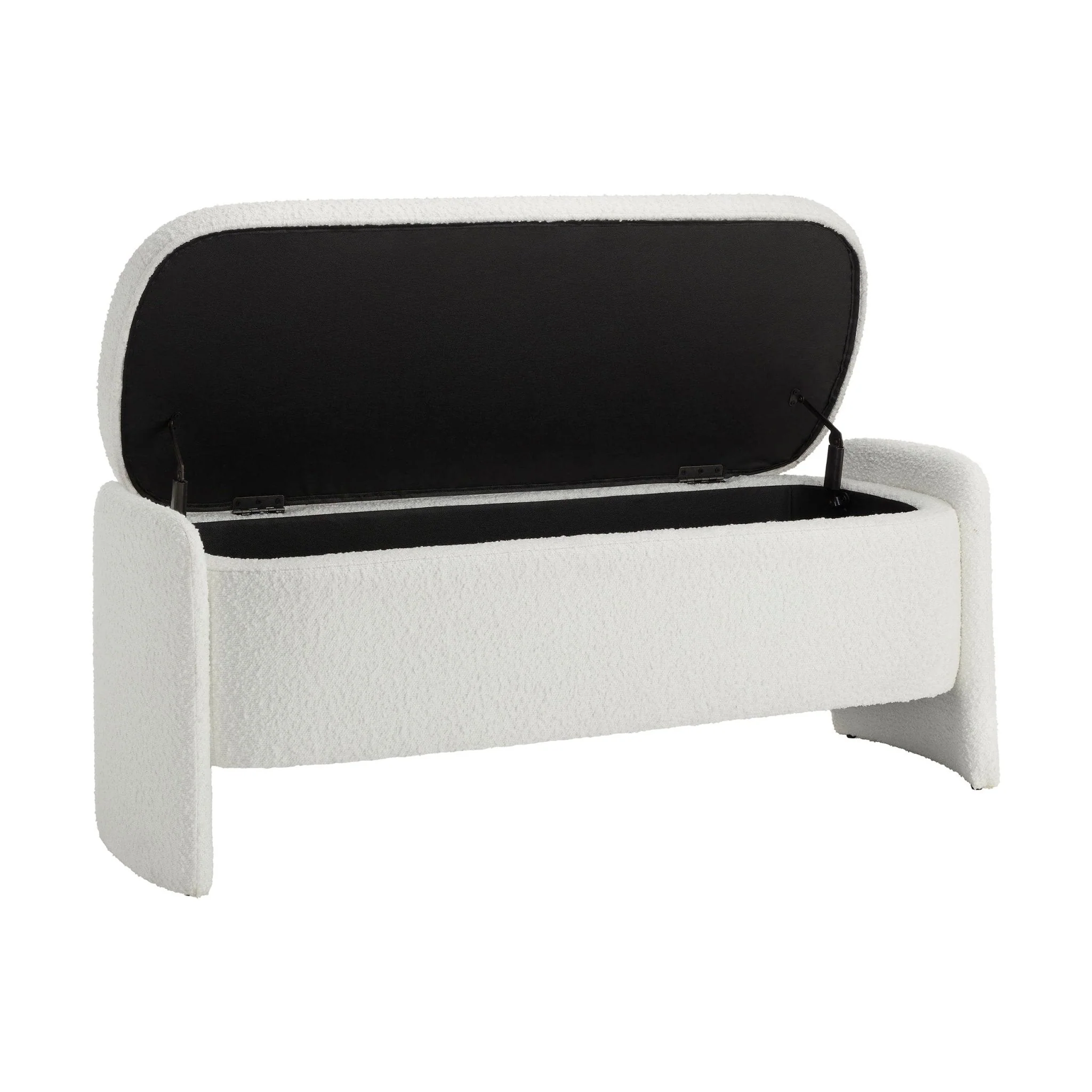 Didsbury Boucle Curved Storage Bench - Off White - Image 3