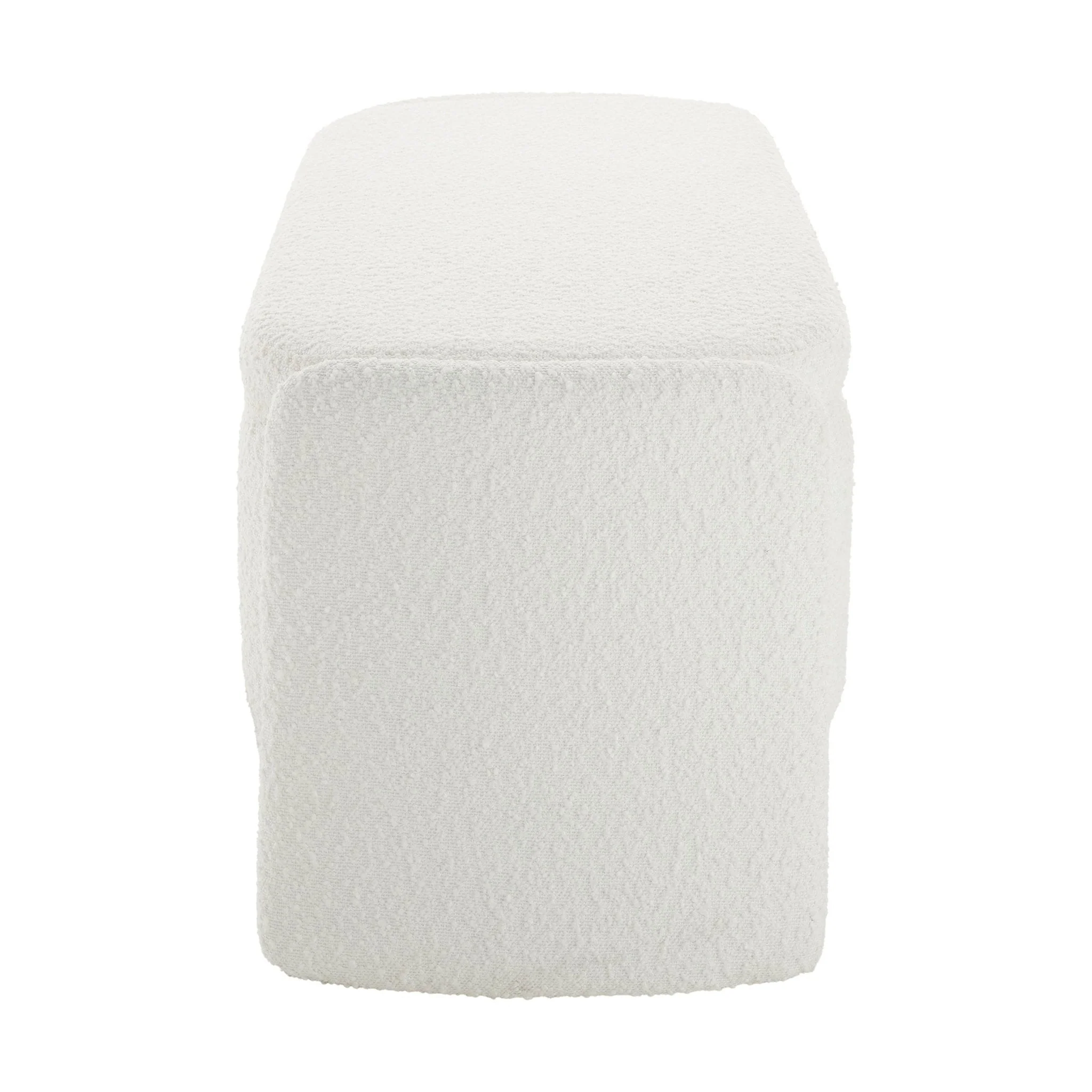 Didsbury Boucle Curved Storage Bench - Off White - Image 4