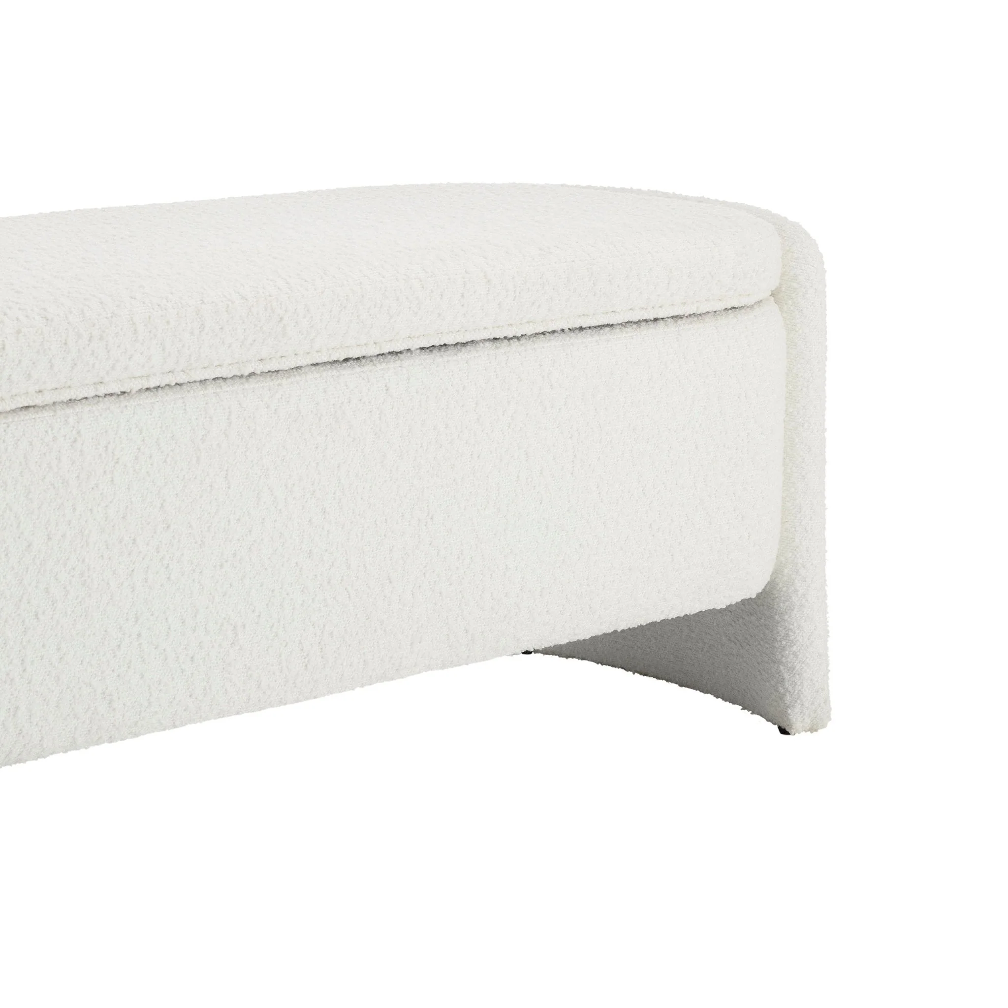Didsbury Boucle Curved Storage Bench - Off White - Image 6