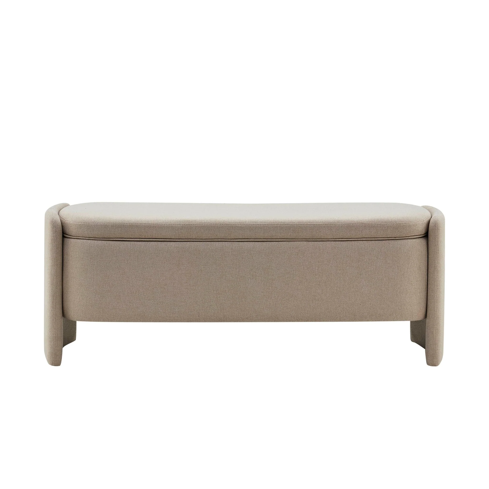 Didsbury Curved Storage Bench - Oatmeal - Image 3