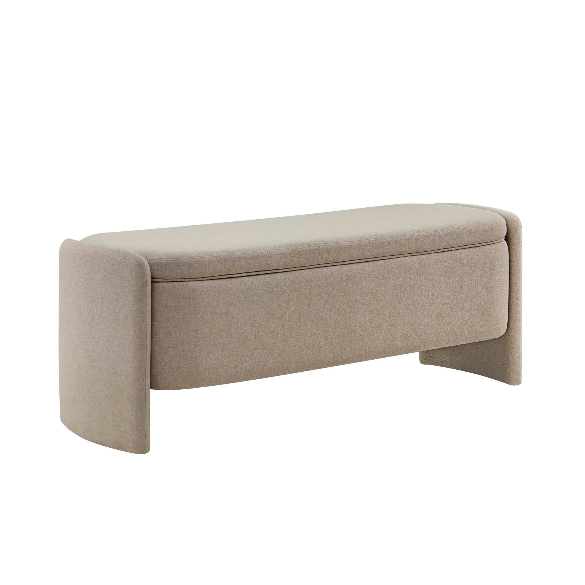 Didsbury Curved Storage Bench - Oatmeal - Image 4