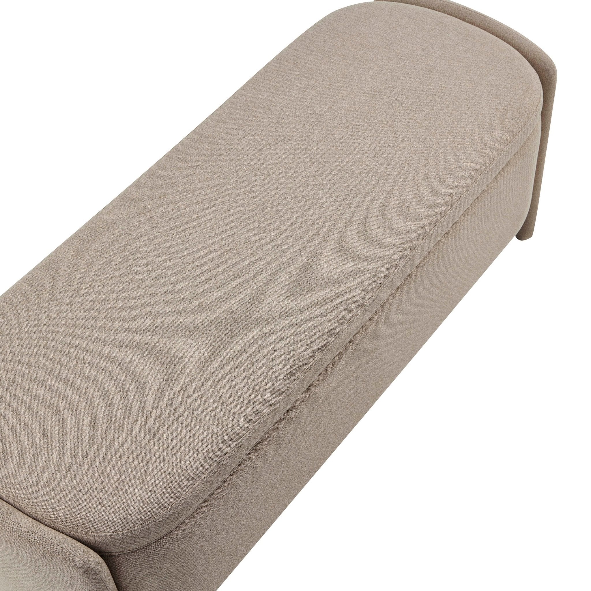 Didsbury Curved Storage Bench - Oatmeal - Image 6