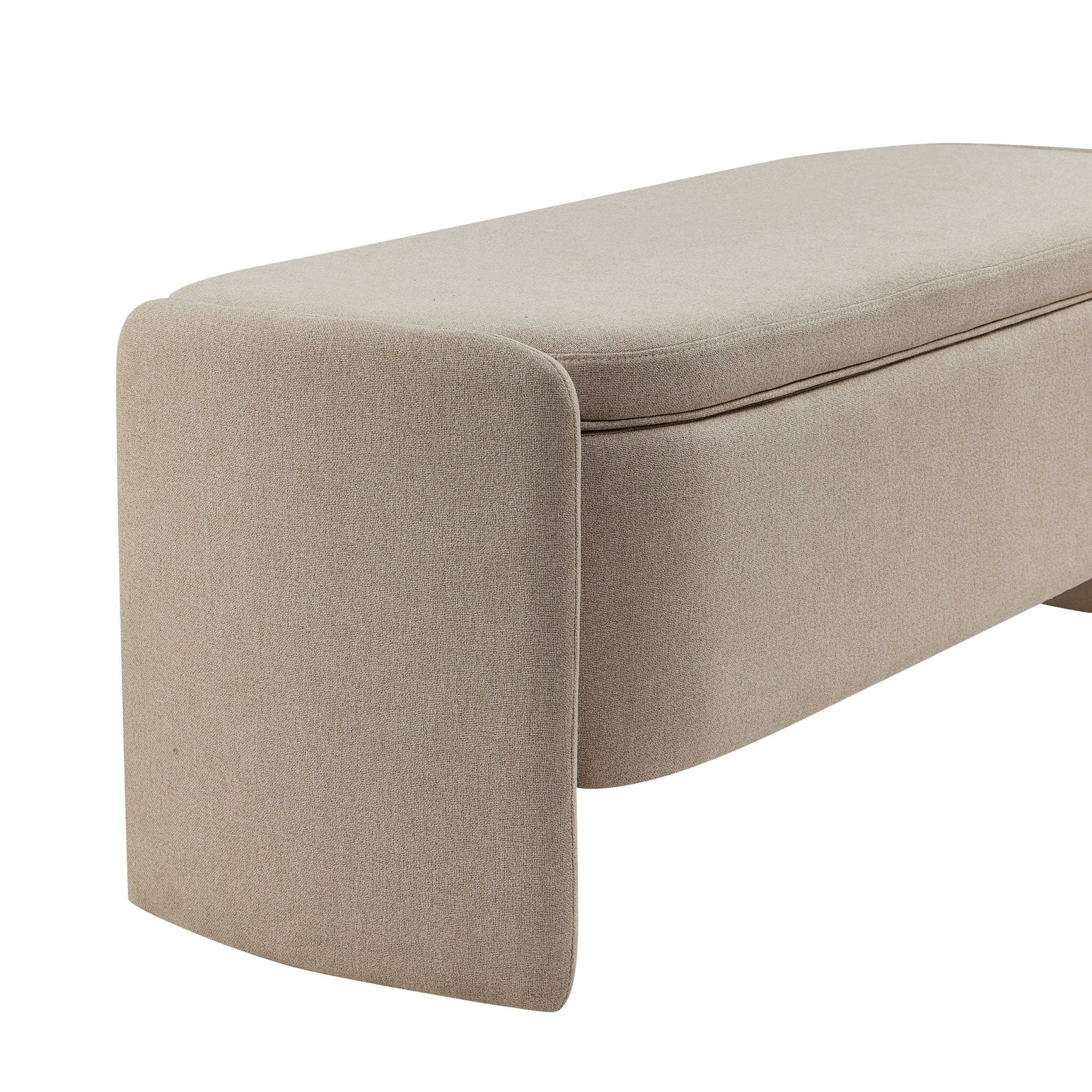 Didsbury Curved Storage Bench - Oatmeal - Image 7