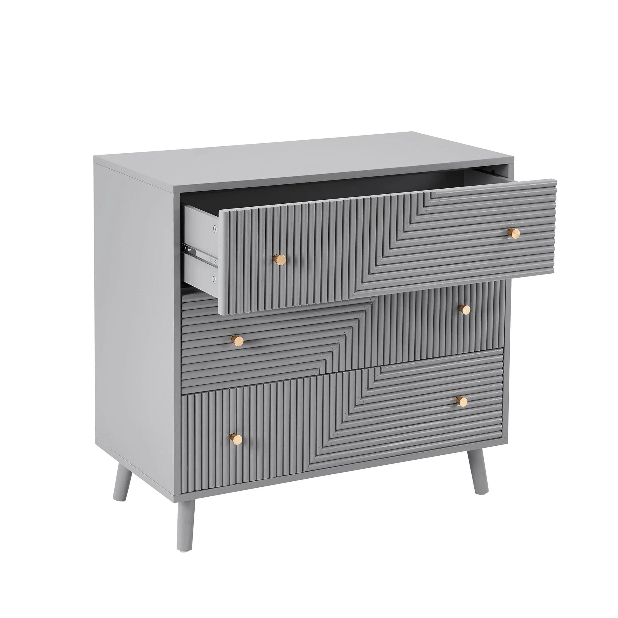 Dora 3 Drawer Chest - Light Grey - Image 3