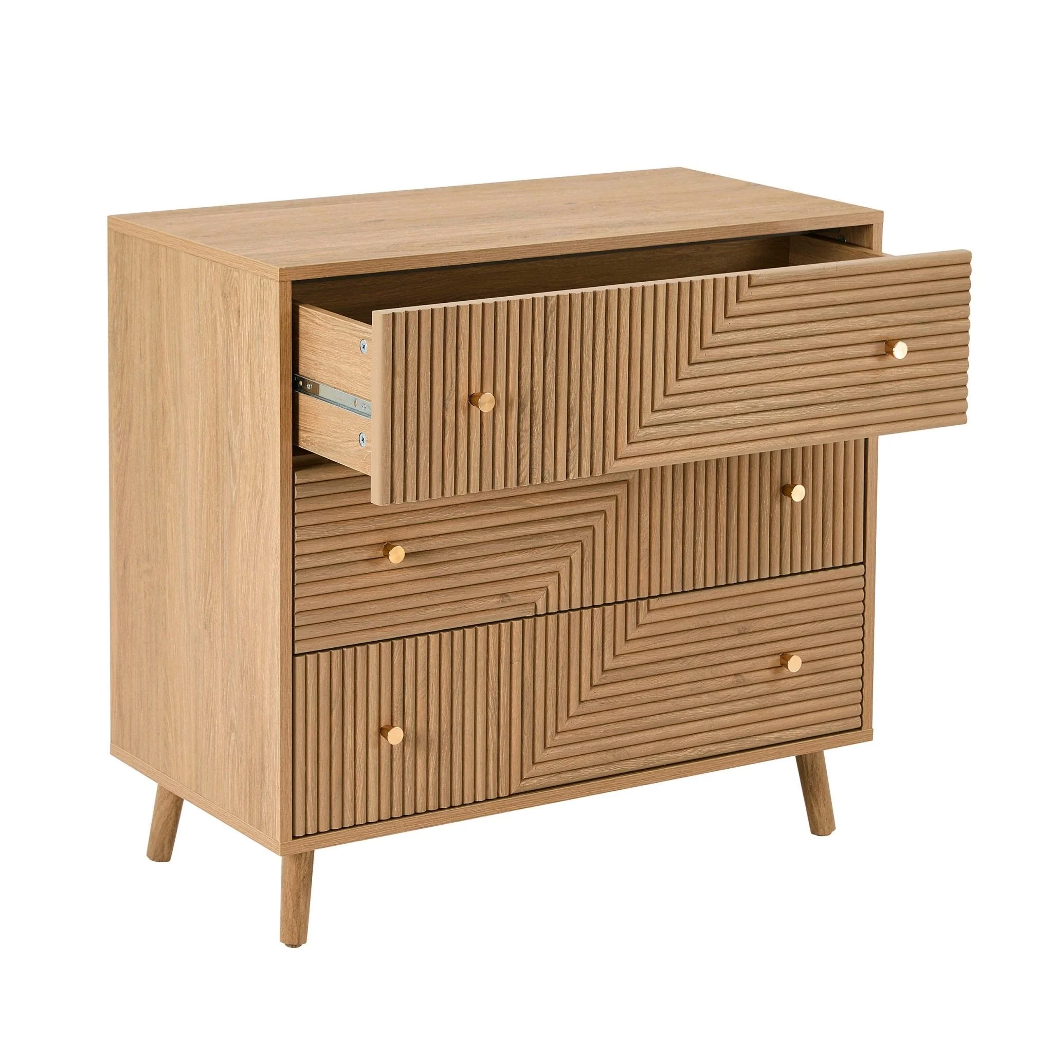 Dora 3 Drawer Chest - Light Wood - Image 3
