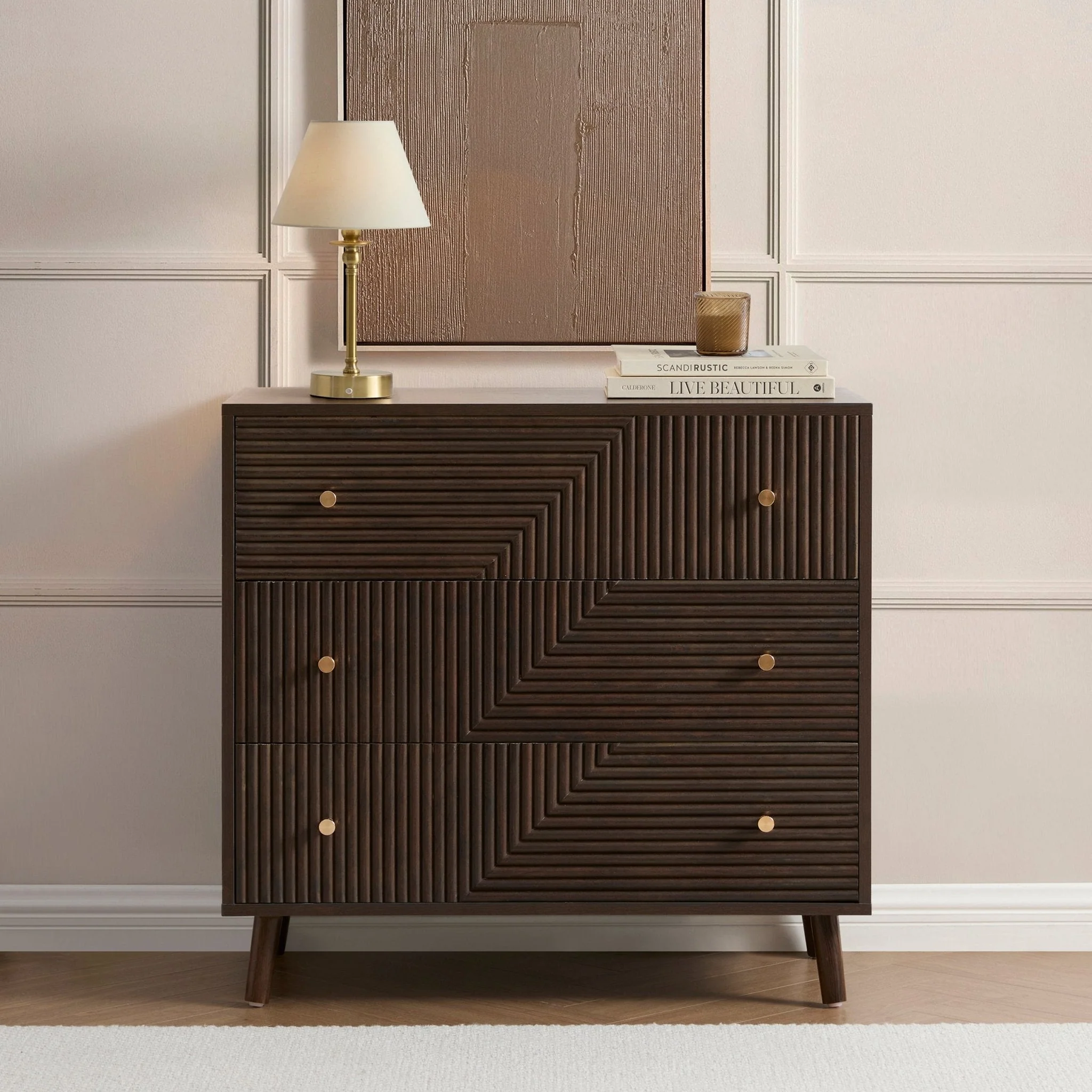 Dora 3 Drawer Chest - Walnut