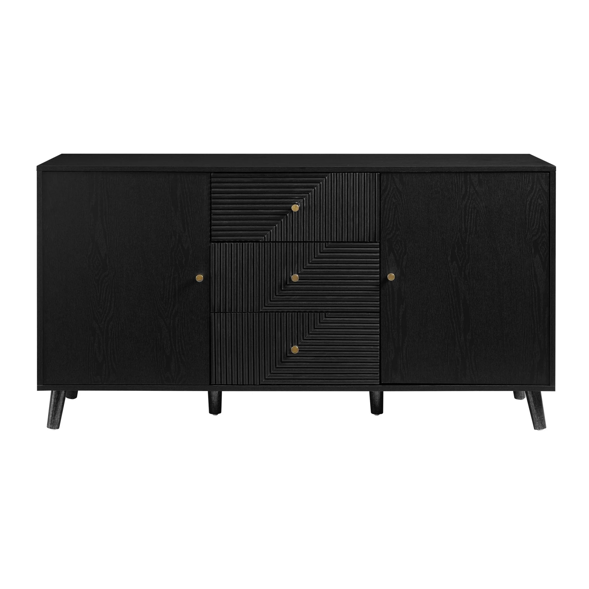 Dora Large Sideboard with Drawers - Black - Image 2