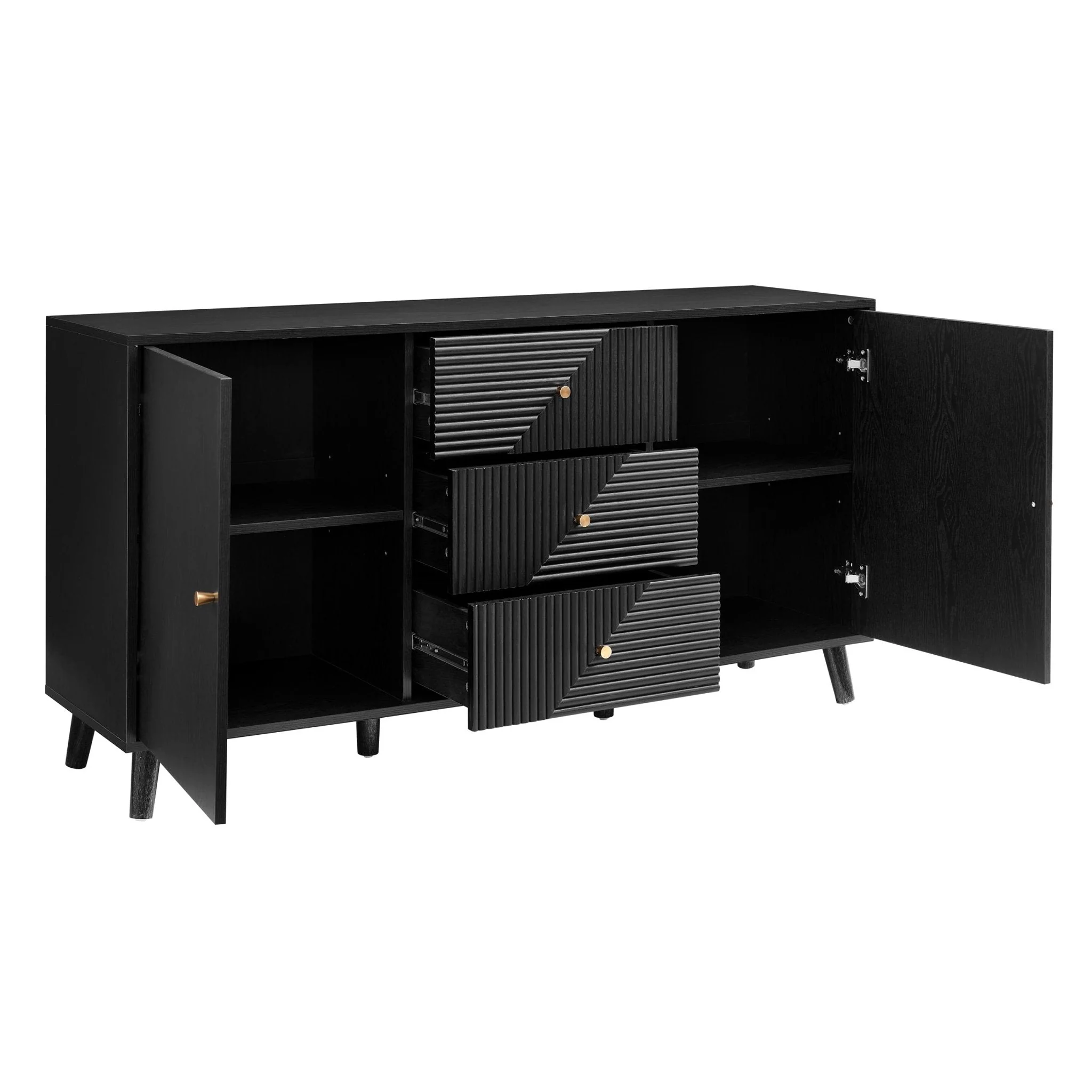 Dora Large Sideboard with Drawers - Black - Image 3