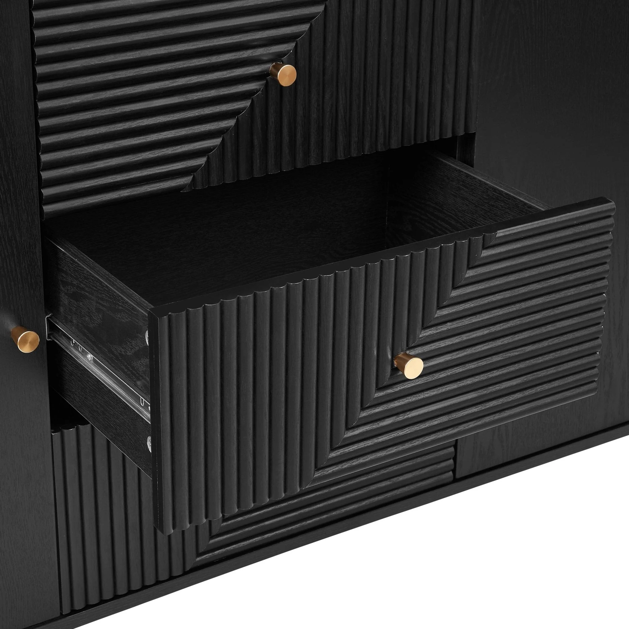 Dora Large Sideboard with Drawers - Black - Image 5