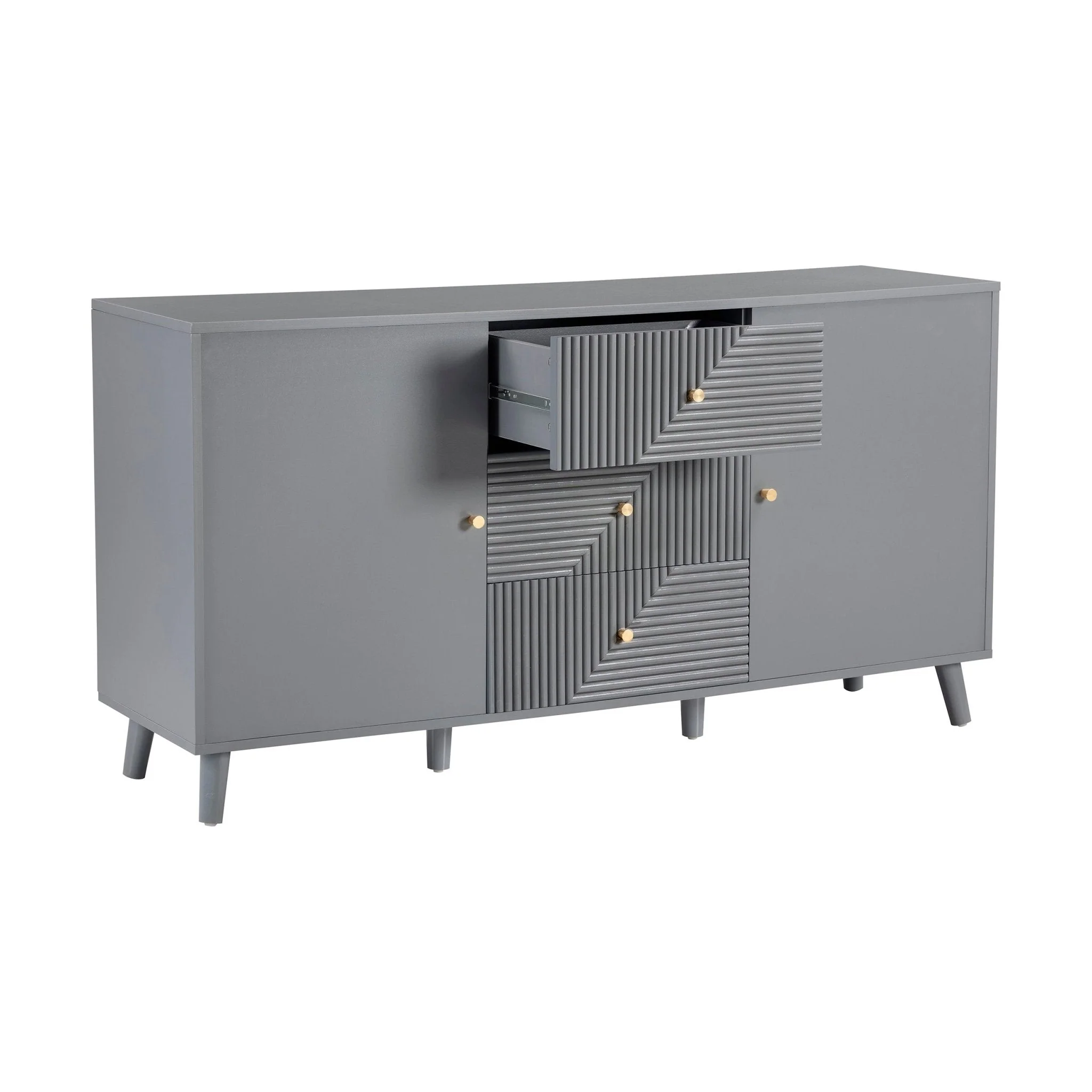 Dora Large Sideboard with Drawers - Light Grey - Image 3