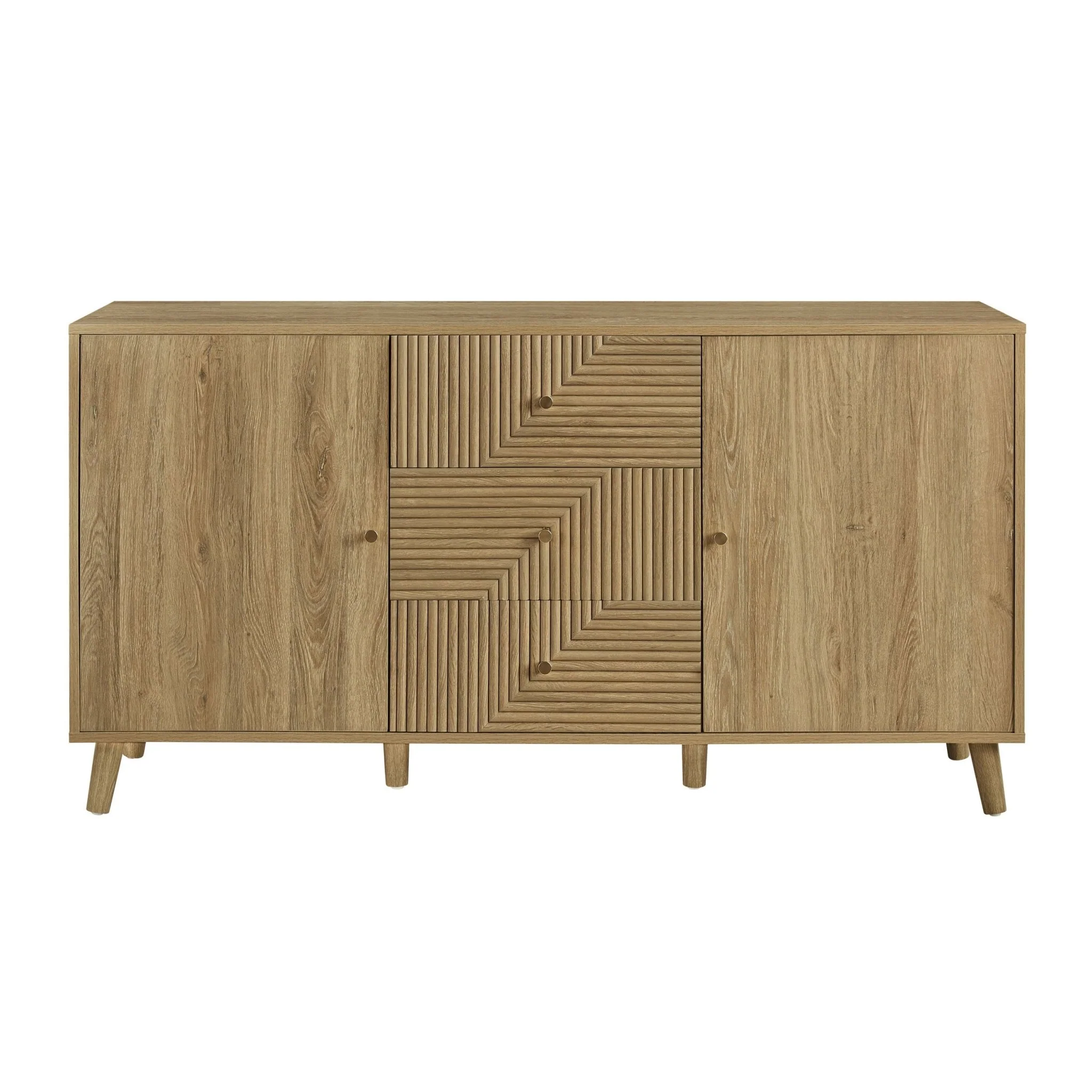 Dora Large Sideboard with Drawers - Light Wood - Image 3