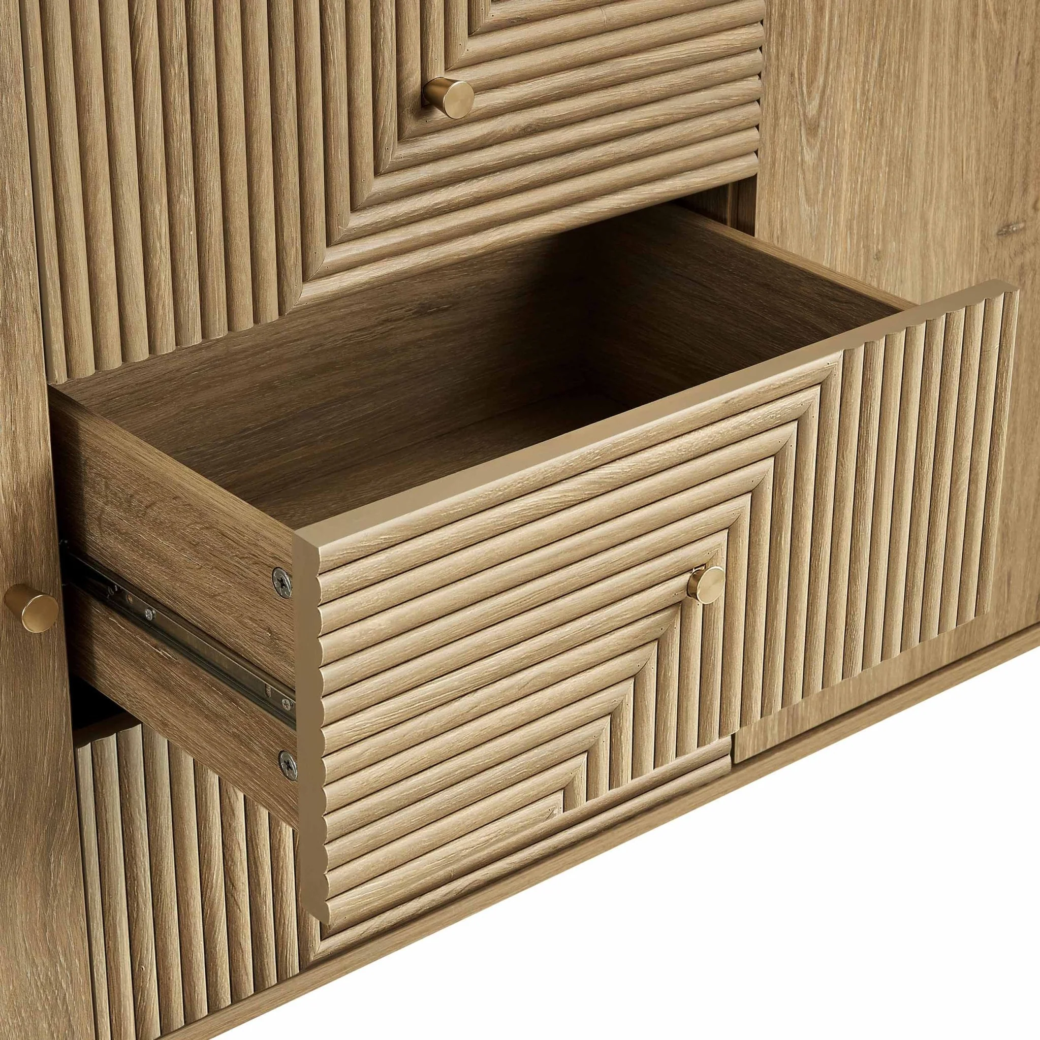 Dora Large Sideboard with Drawers - Light Wood - Image 6