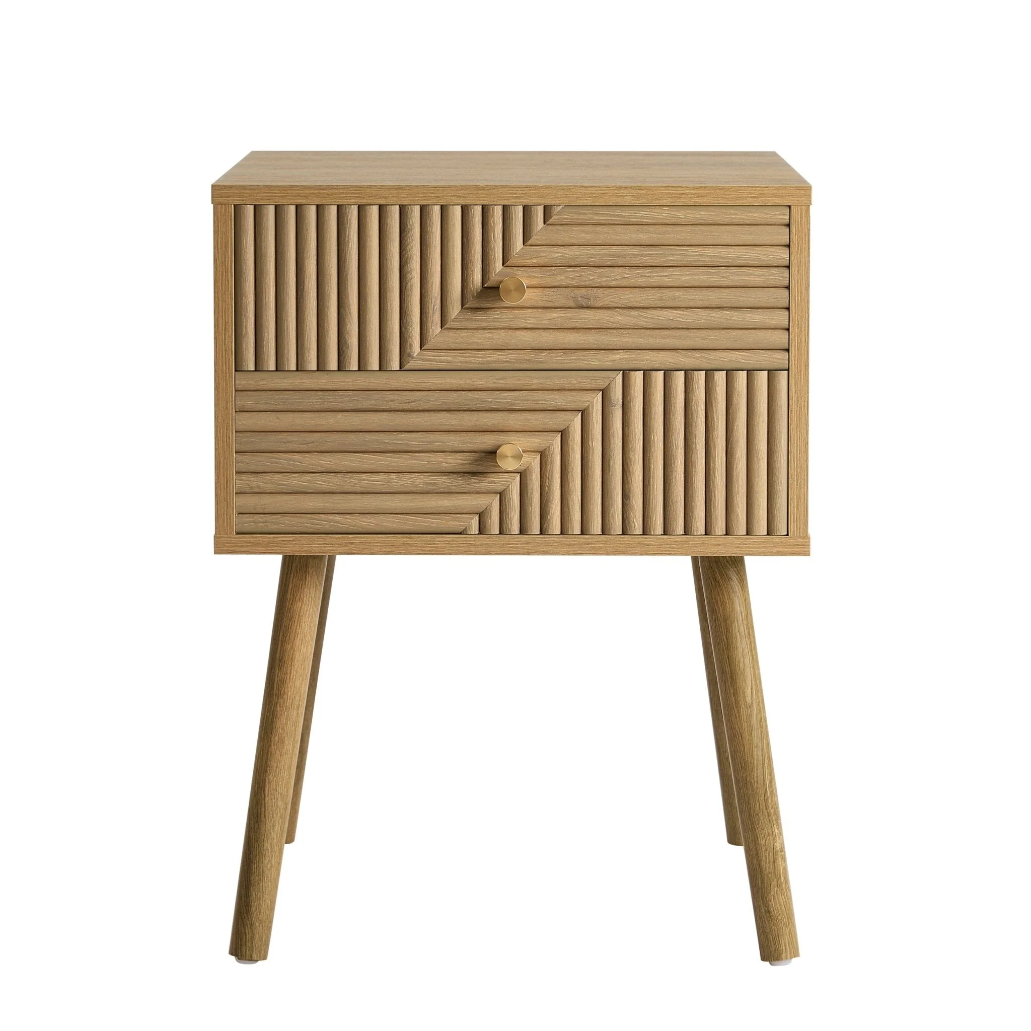 Dora 2 Drawer Nightstand - Light Wood - Image 3