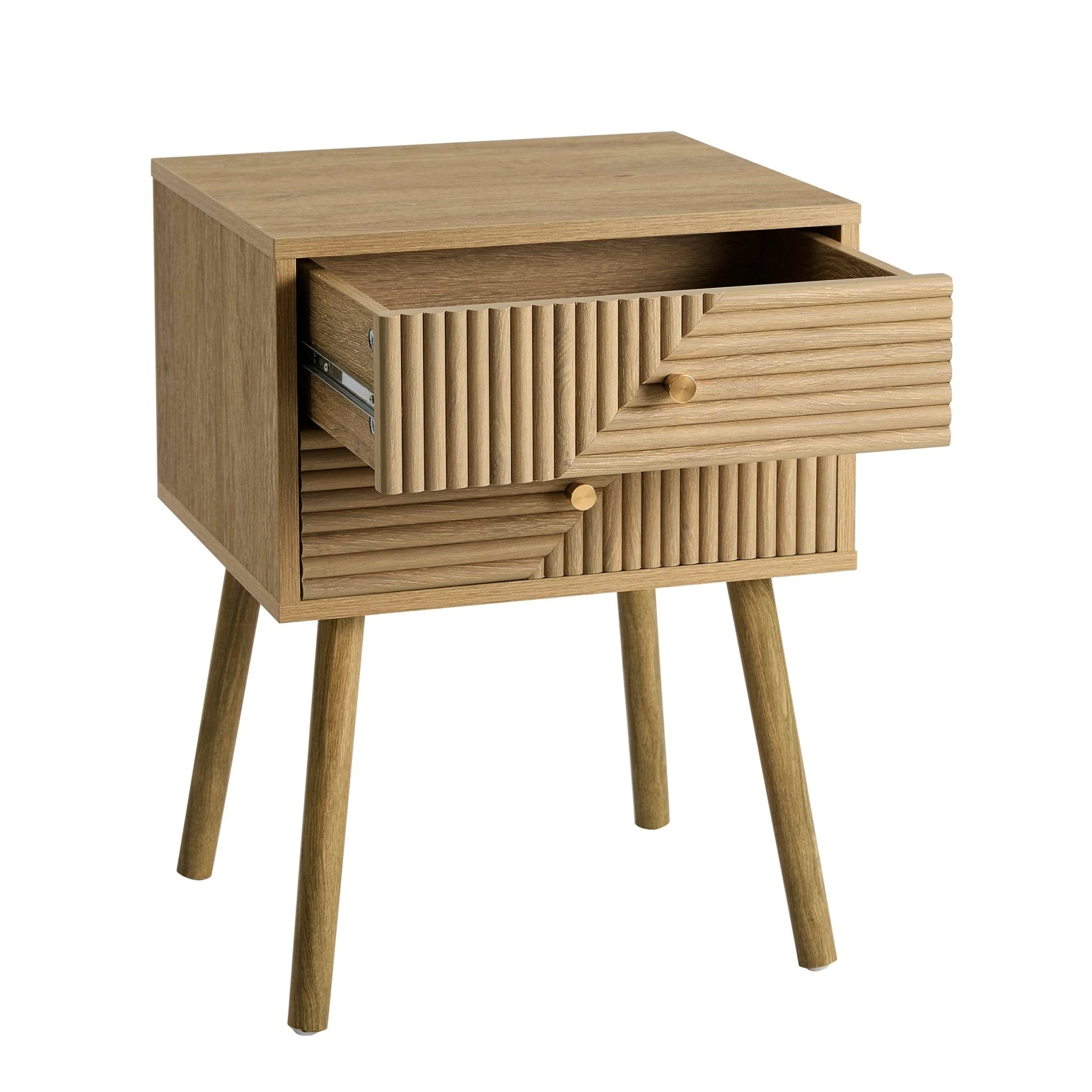 Dora 2 Drawer Nightstand - Light Wood - Image 4