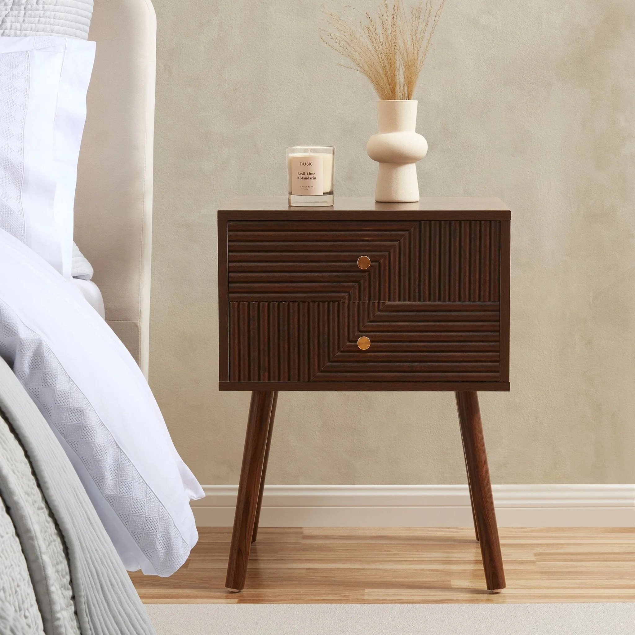 Dora 2 Drawer Nightstand - Walnut - Image 2