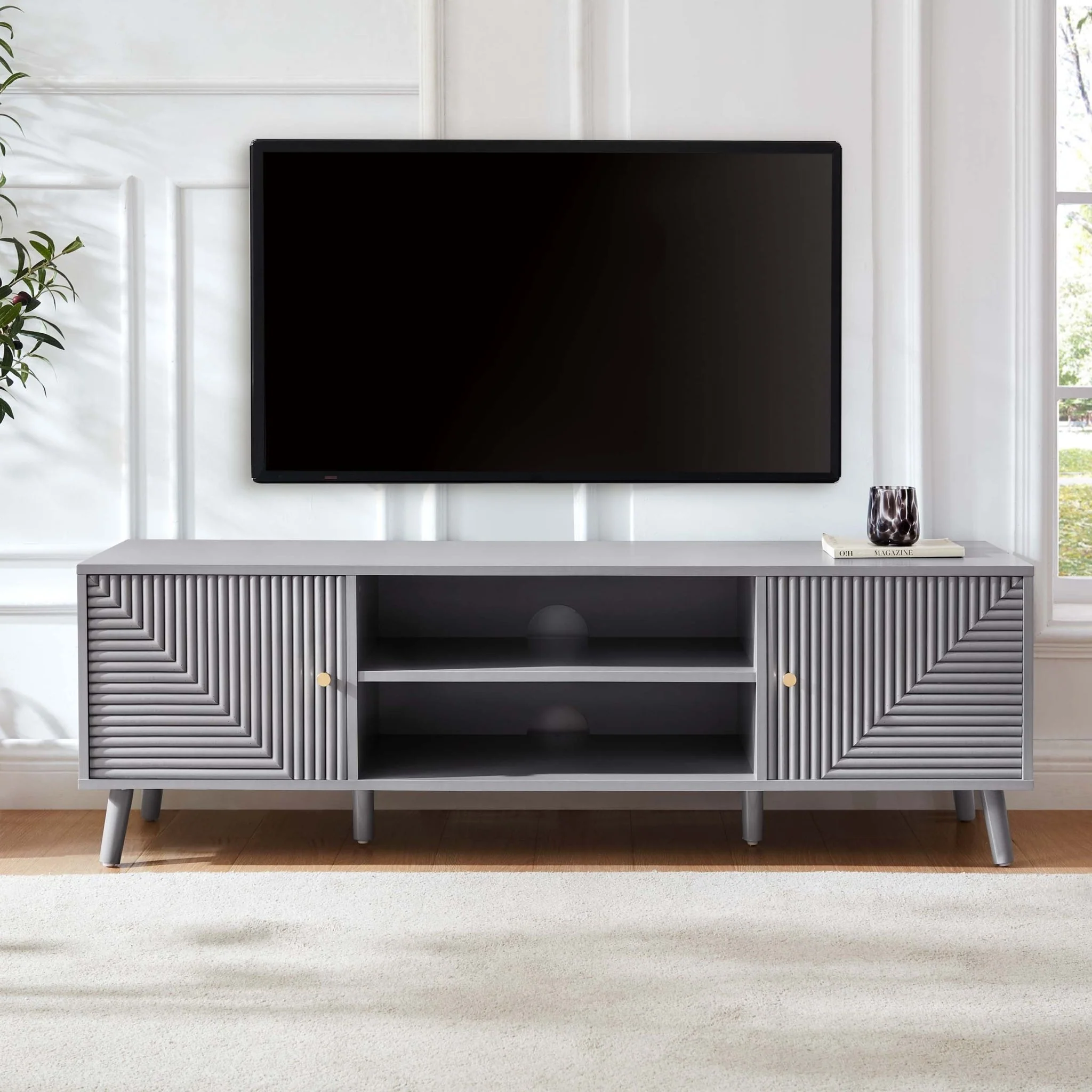 Dora TV Unit for TVs up to 60"- Light Grey